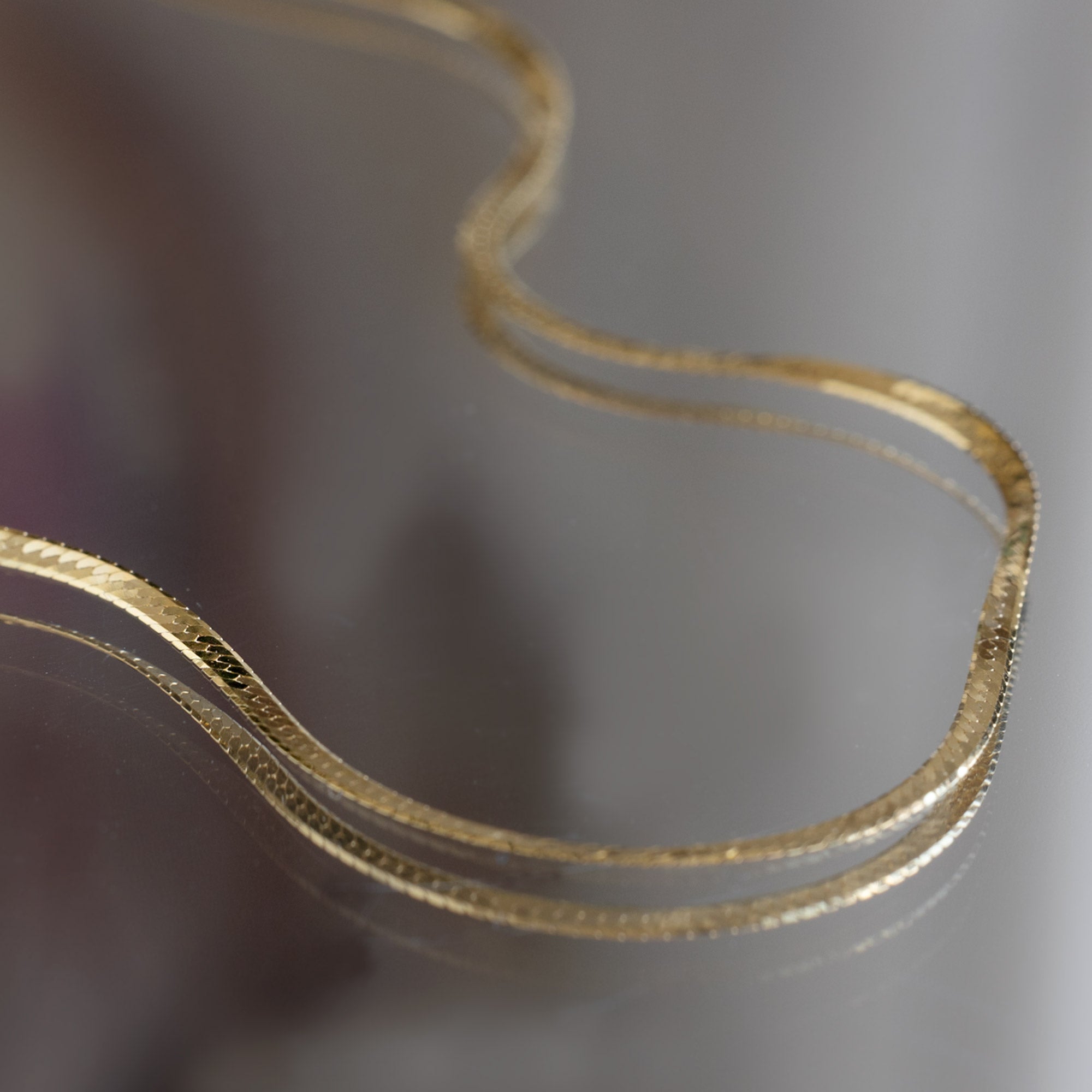 Alexis Russell Necklaces The Herringbone Chain Necklace | Yellow Gold