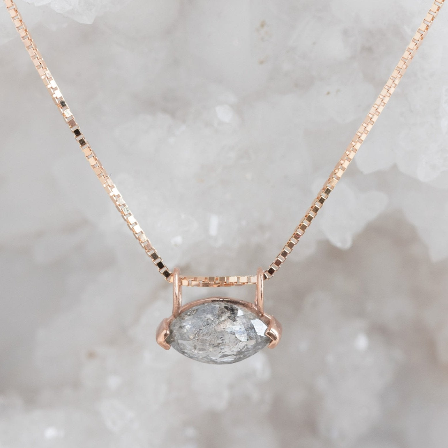 Alexis Russell Necklaces The Salt and Pepper Diamond Eye Necklace | Yellow, Rose or White Gold