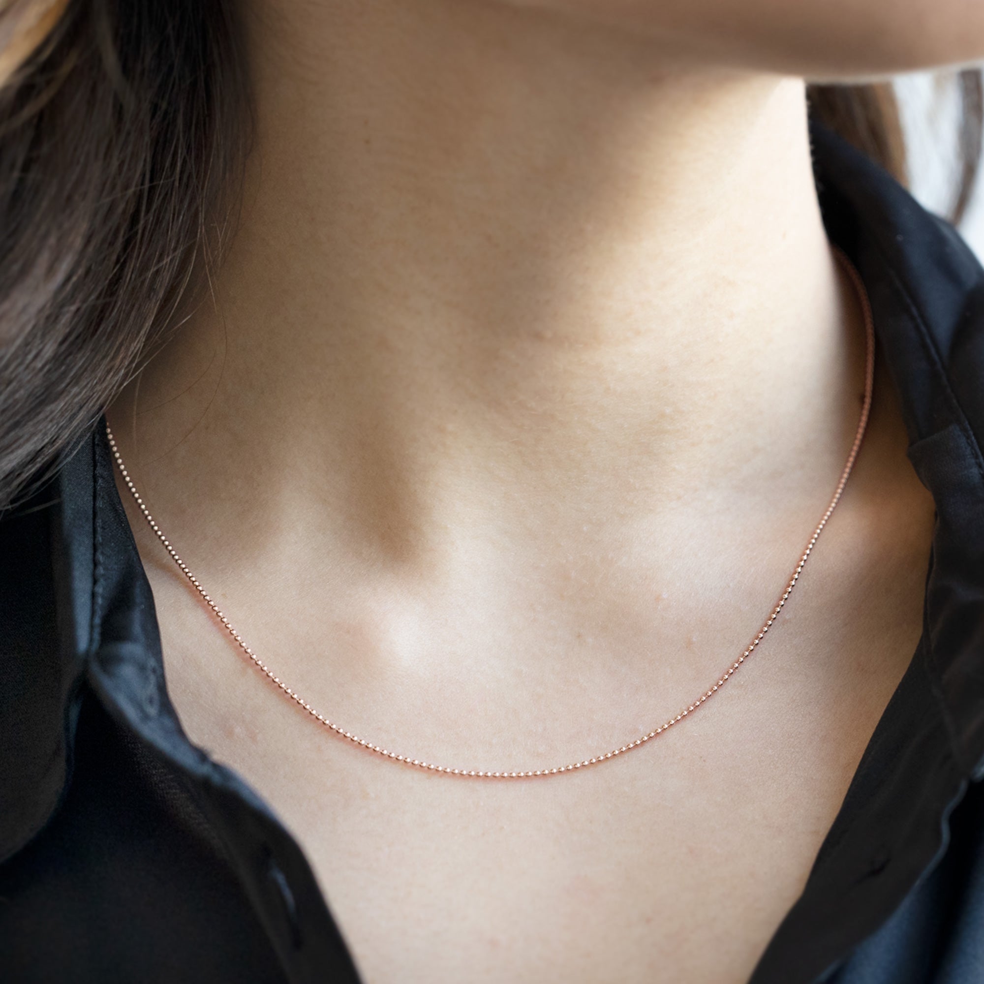 Alexis Russell Necklaces The Bead Chain Necklace | Rose Gold