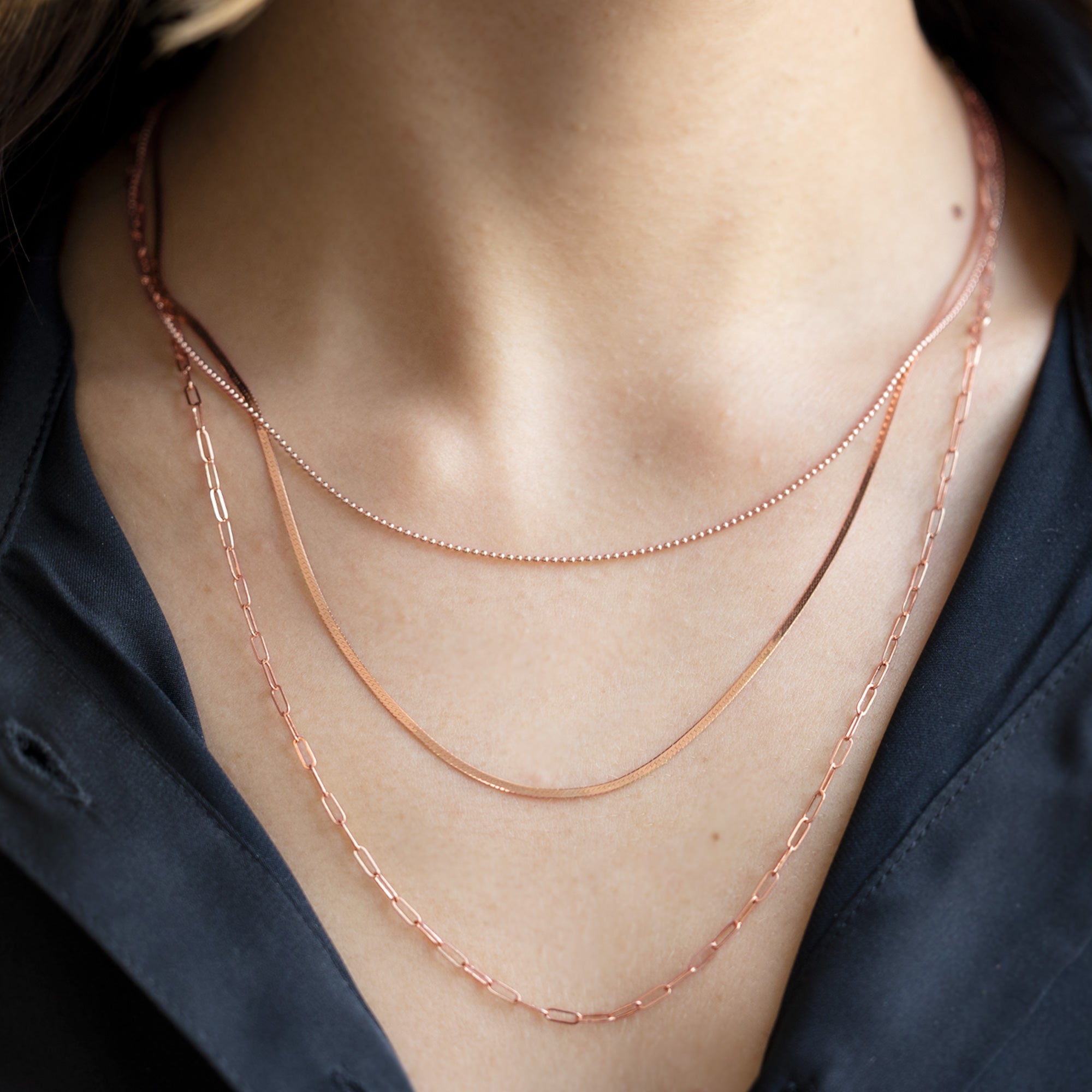 Alexis Russell Necklaces The Drawn Cable Link Chain Necklace | Yellow, Rose or White Gold