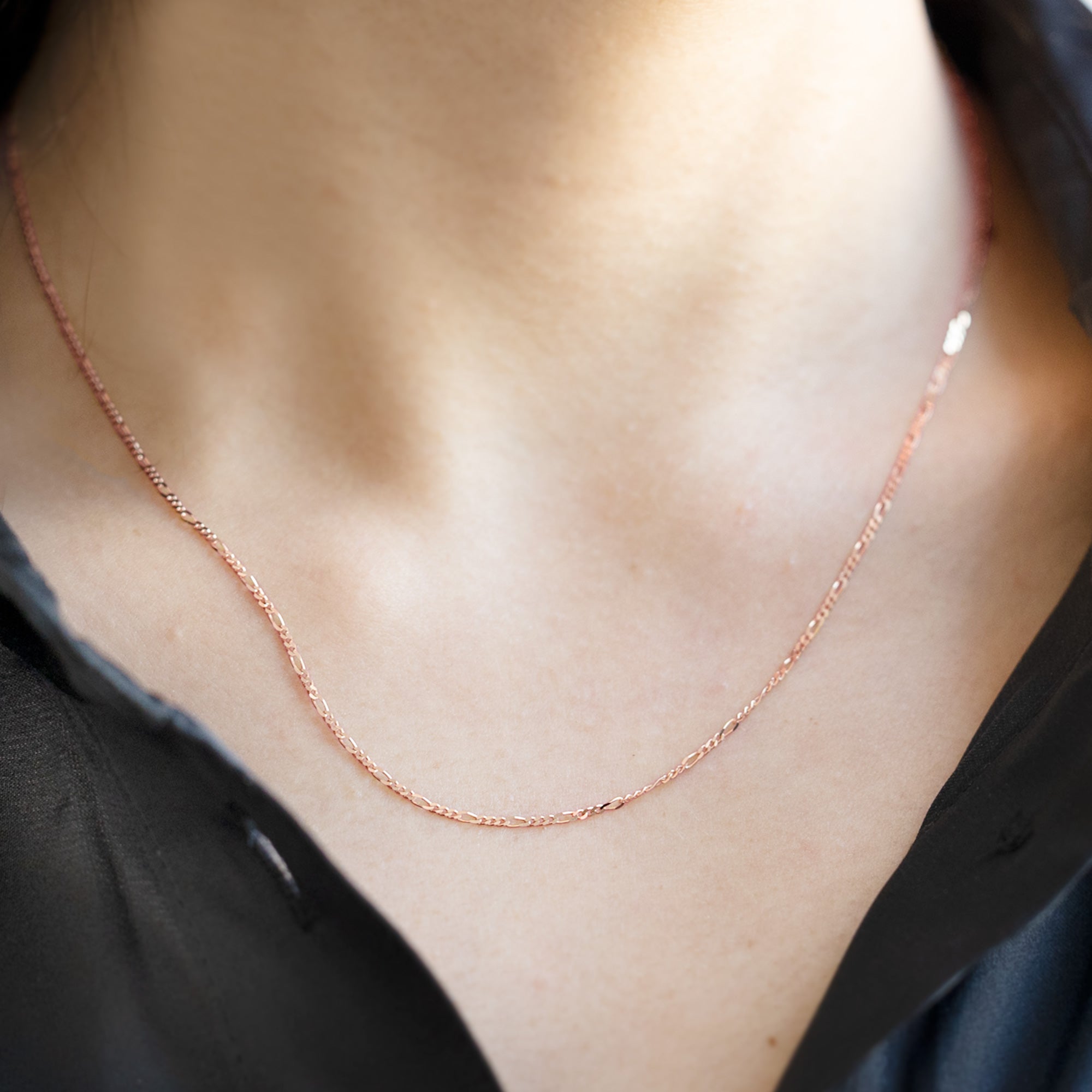 Alexis Russell Necklaces The Figaro Chain Necklace | Yellow, Rose or White Gold