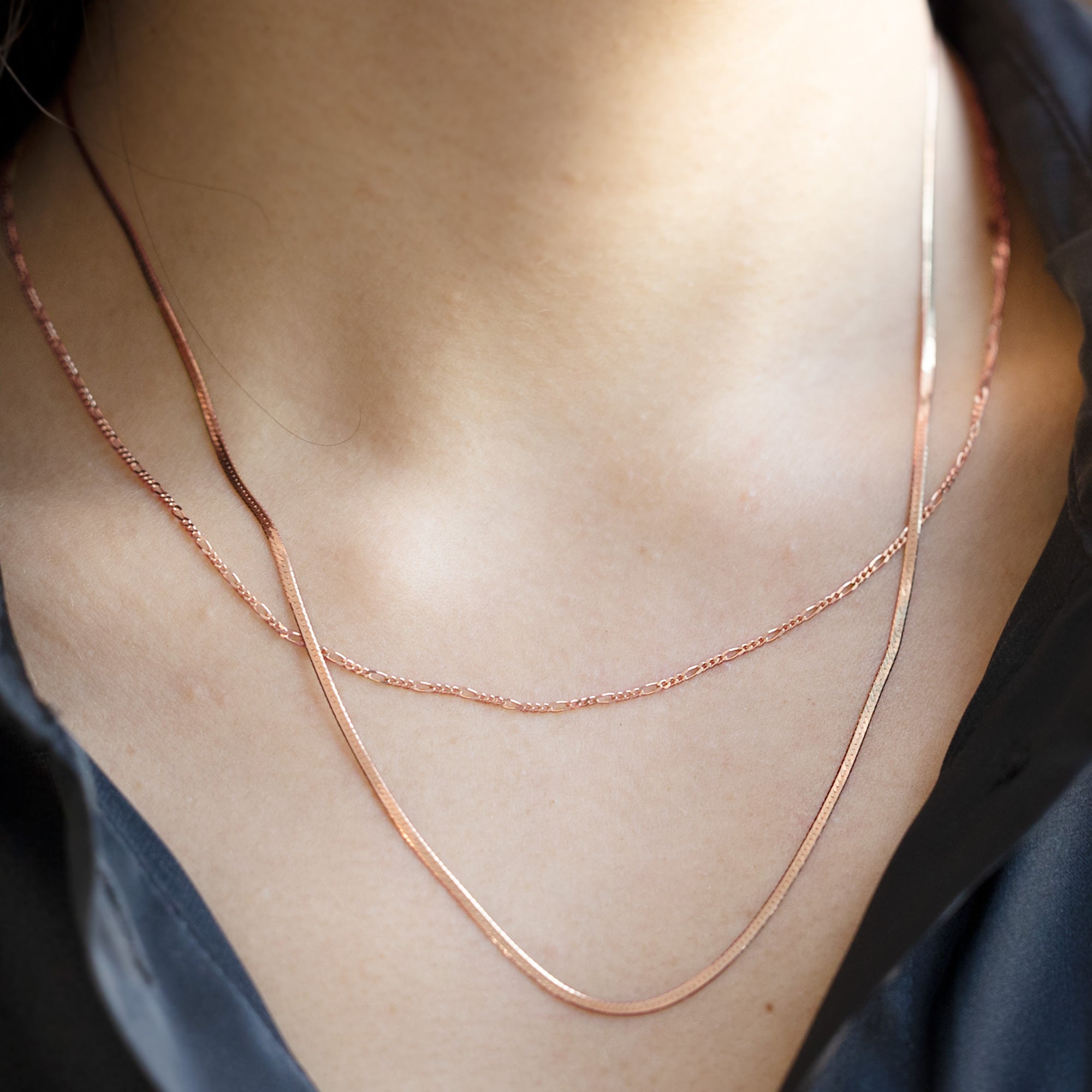 Alexis Russell Necklaces The Figaro Chain Necklace | Yellow, Rose or White Gold