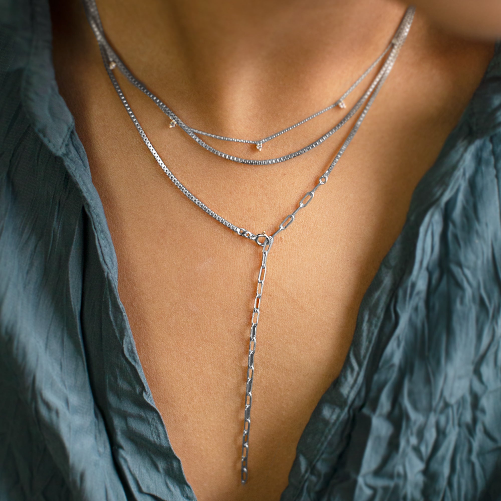 Alexis Russell Necklaces The 4-in-1 Cable Chain Necklace | Yellow, Rose, White or Sterling Silver