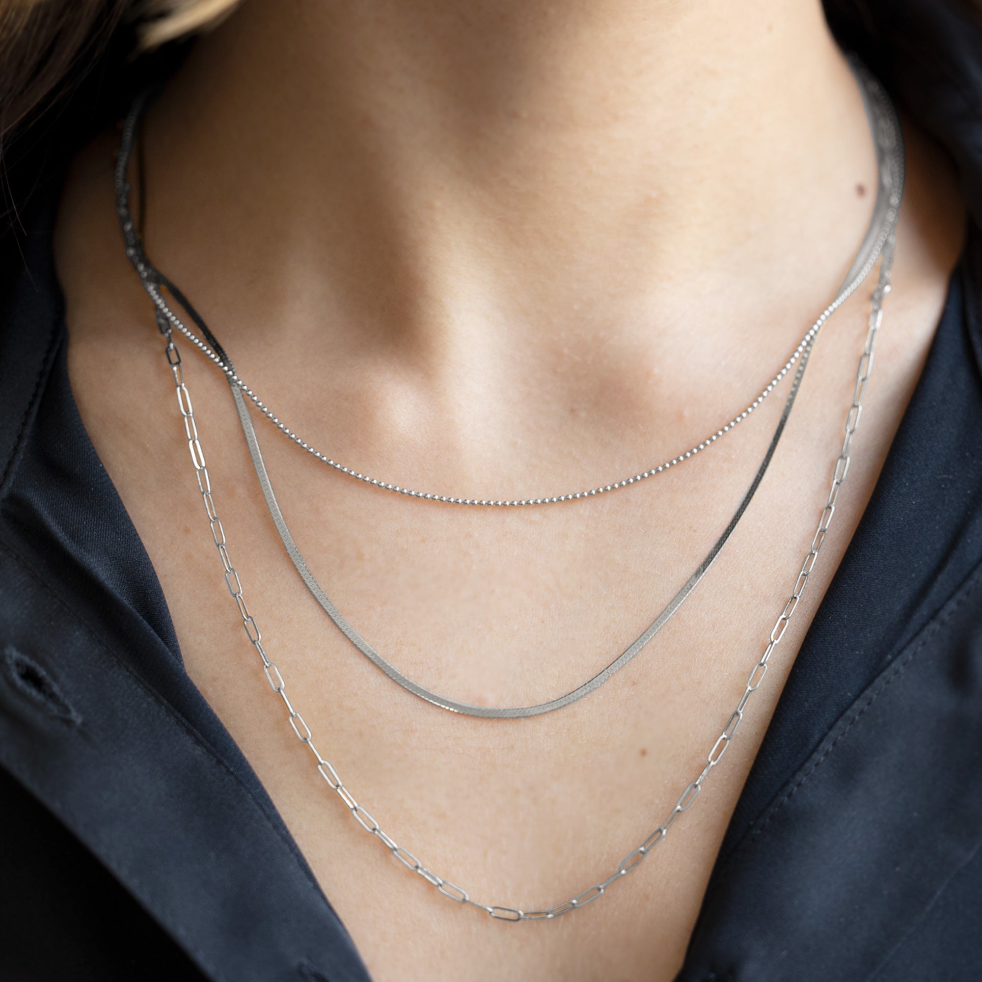 Alexis Russell Necklaces The Bead Chain Necklace | Yellow, Rose or White Gold