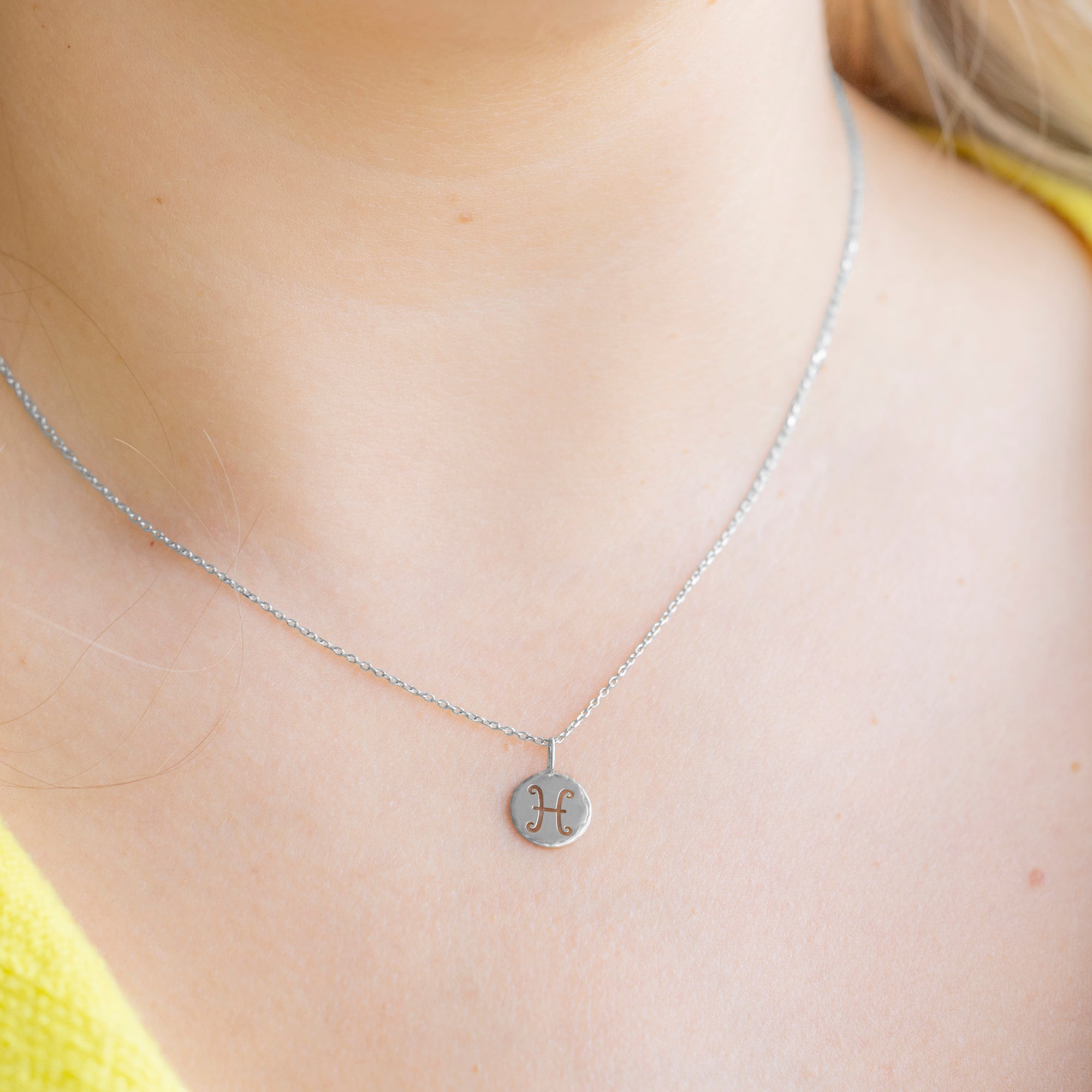 Alexis Russell Necklaces The Custom Zodiac Birthstone Charm Necklace | White Gold