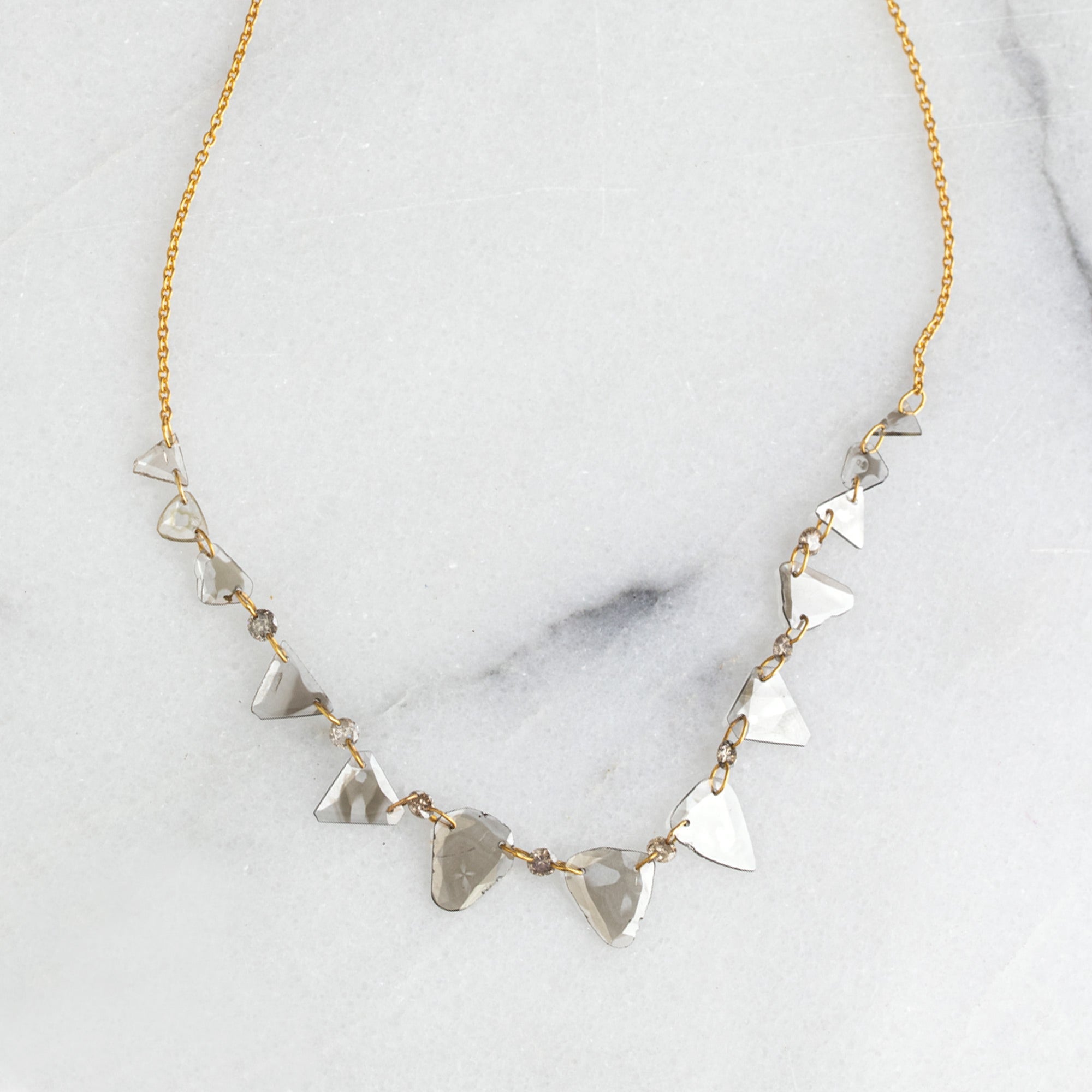 Alexis Russell Necklaces 1.6ct Salt and Pepper Diamond Slice Pennant Necklace | Yellow Gold