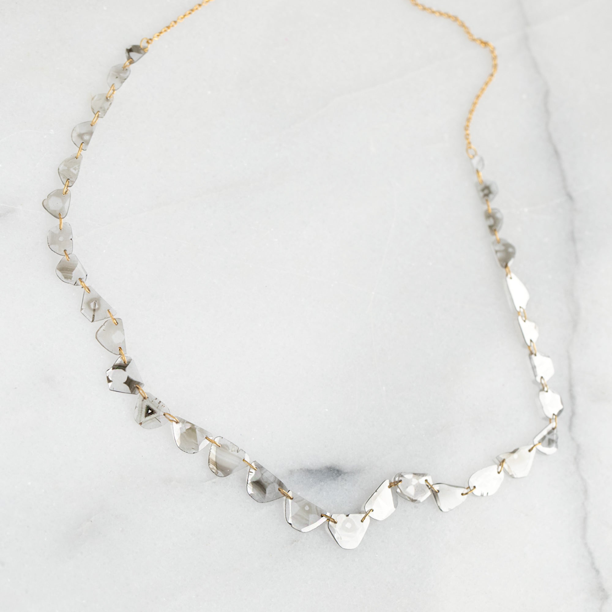 Alexis Russell Necklaces 2.8ct Salt and Pepper Diamond Slice Pennant Necklace | Yellow Gold