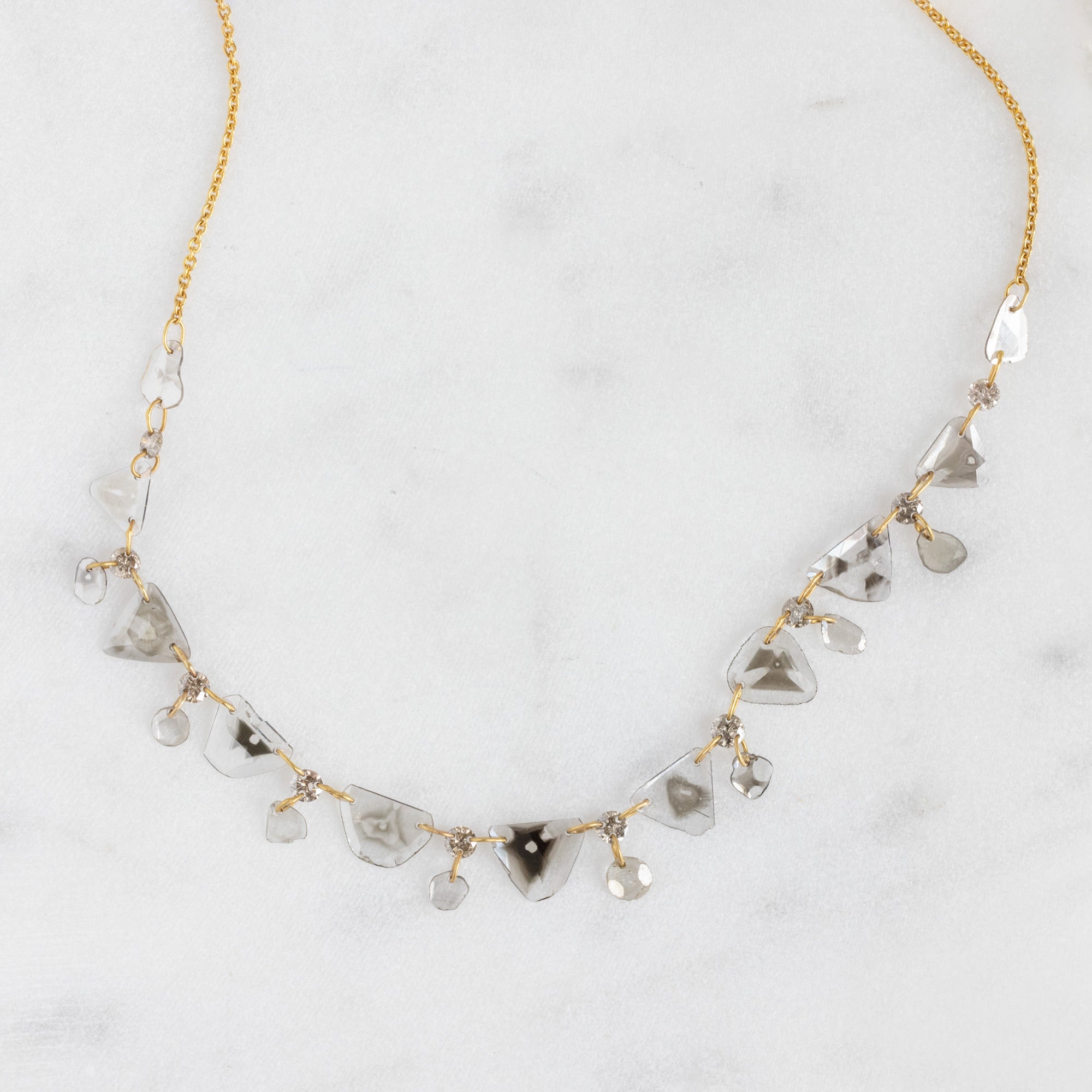 Alexis Russell Necklaces 2.1ct Salt and Pepper Diamond Slice Pennant Necklace | Yellow Gold