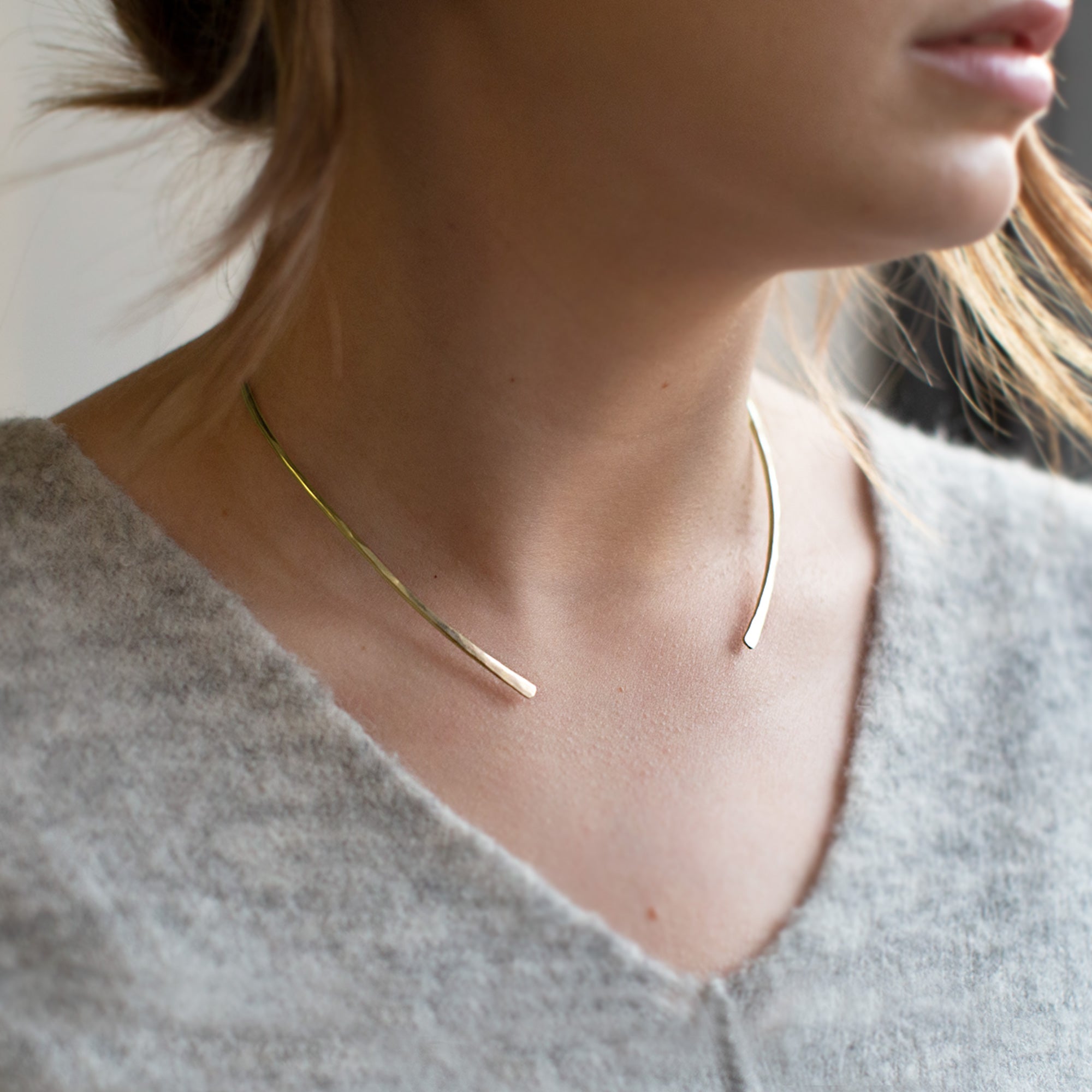 Alexis Russell Necklaces The Open Cuff Necklace | Yellow Gold Filled