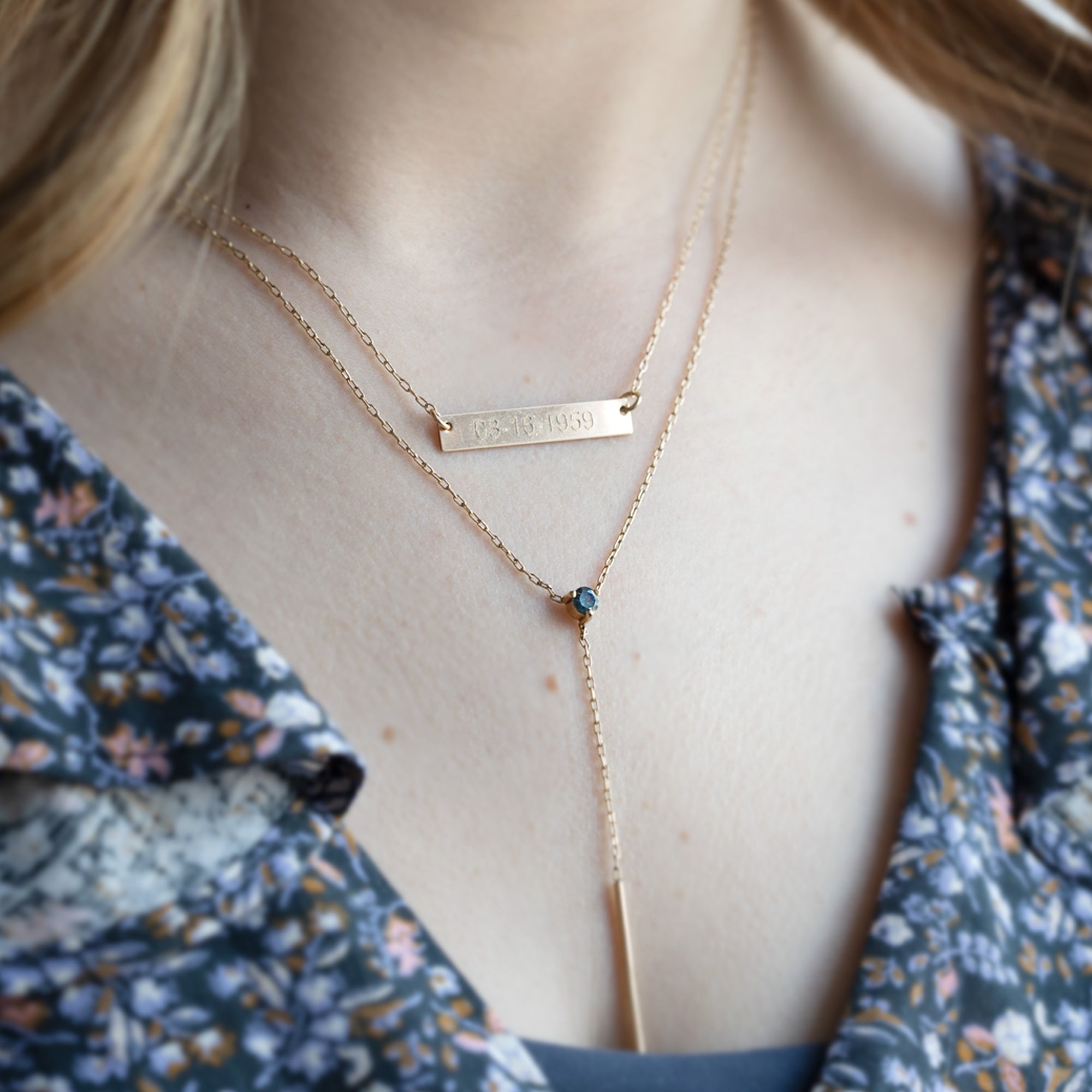 Alexis Russell Necklaces The Save the Date / Nameplate Necklace | Yellow, Rose or Sterling Silver