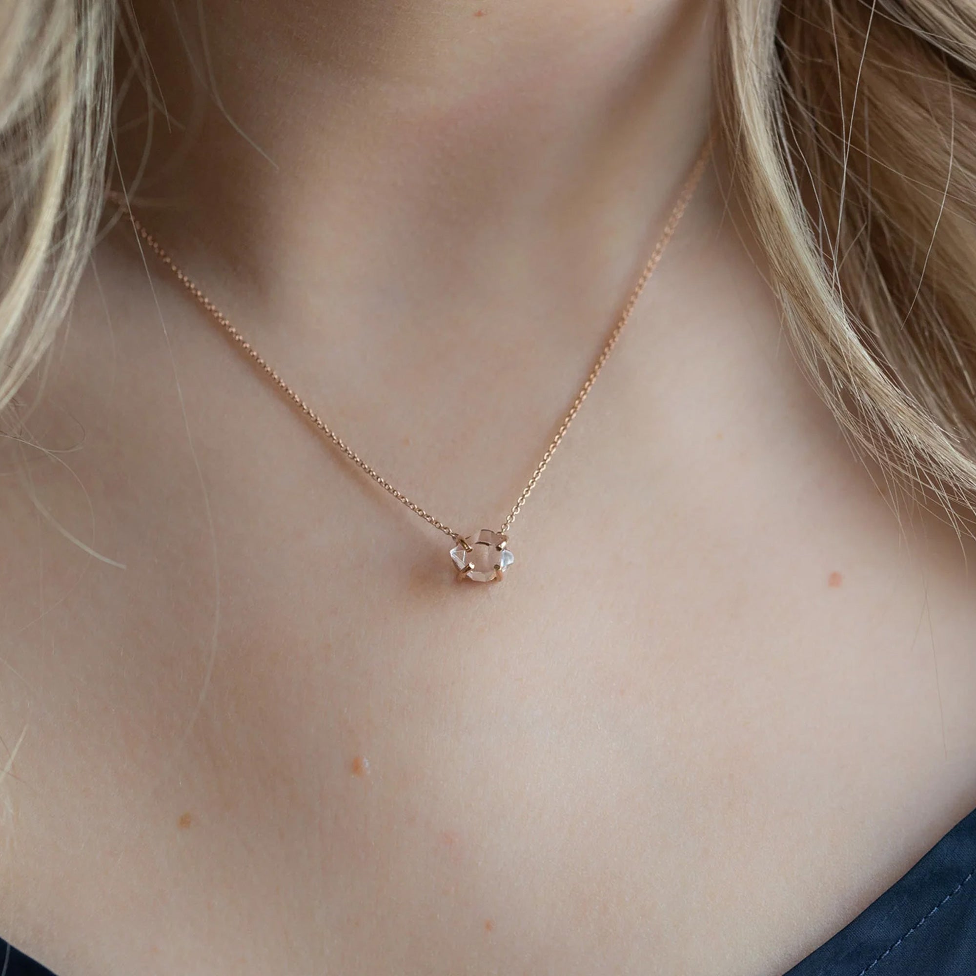 Alexis Russell Necklaces The Herkimer Diamond Necklace | Yellow Gold Filled