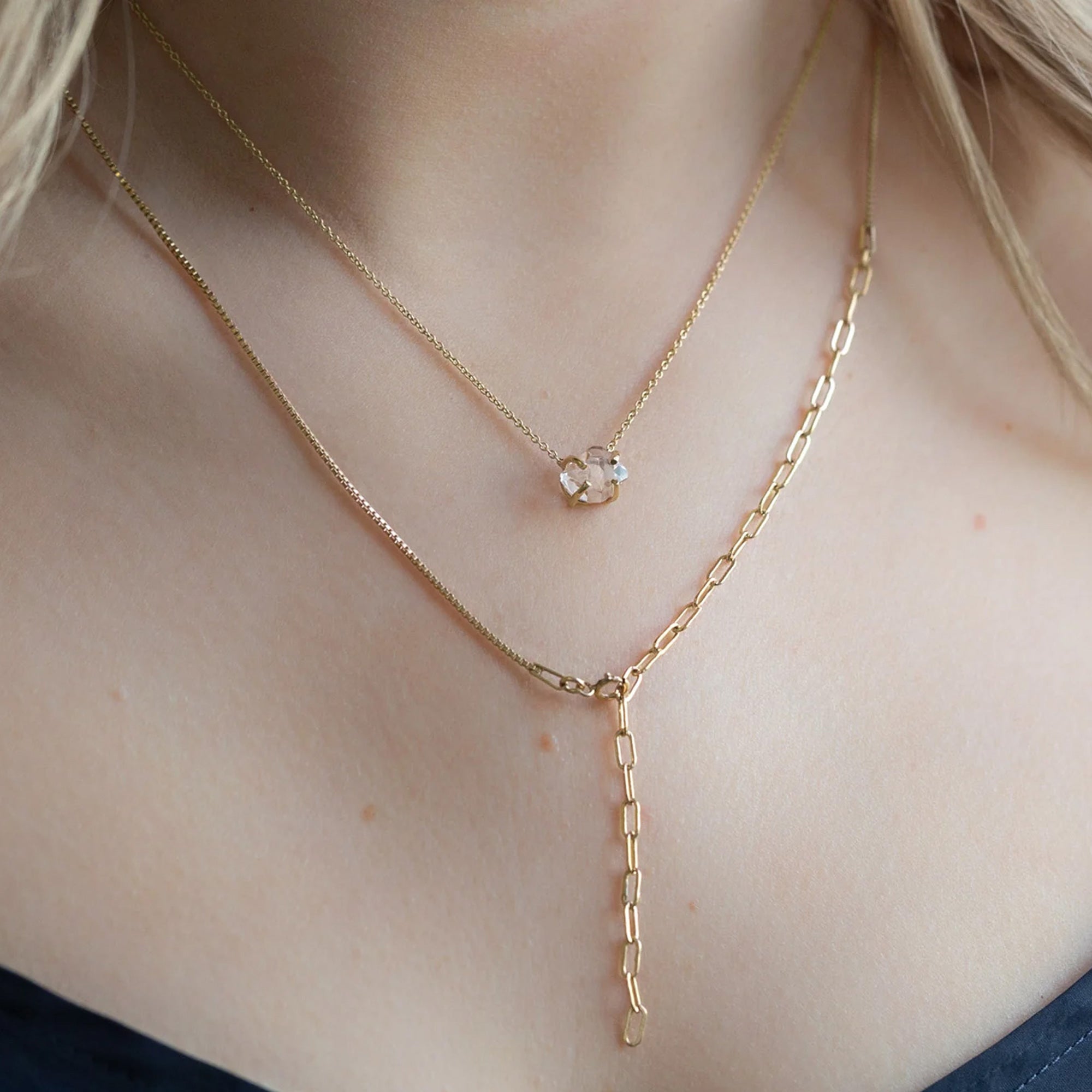 Alexis Russell Necklaces The Herkimer Diamond Necklace | Yellow Gold Filled