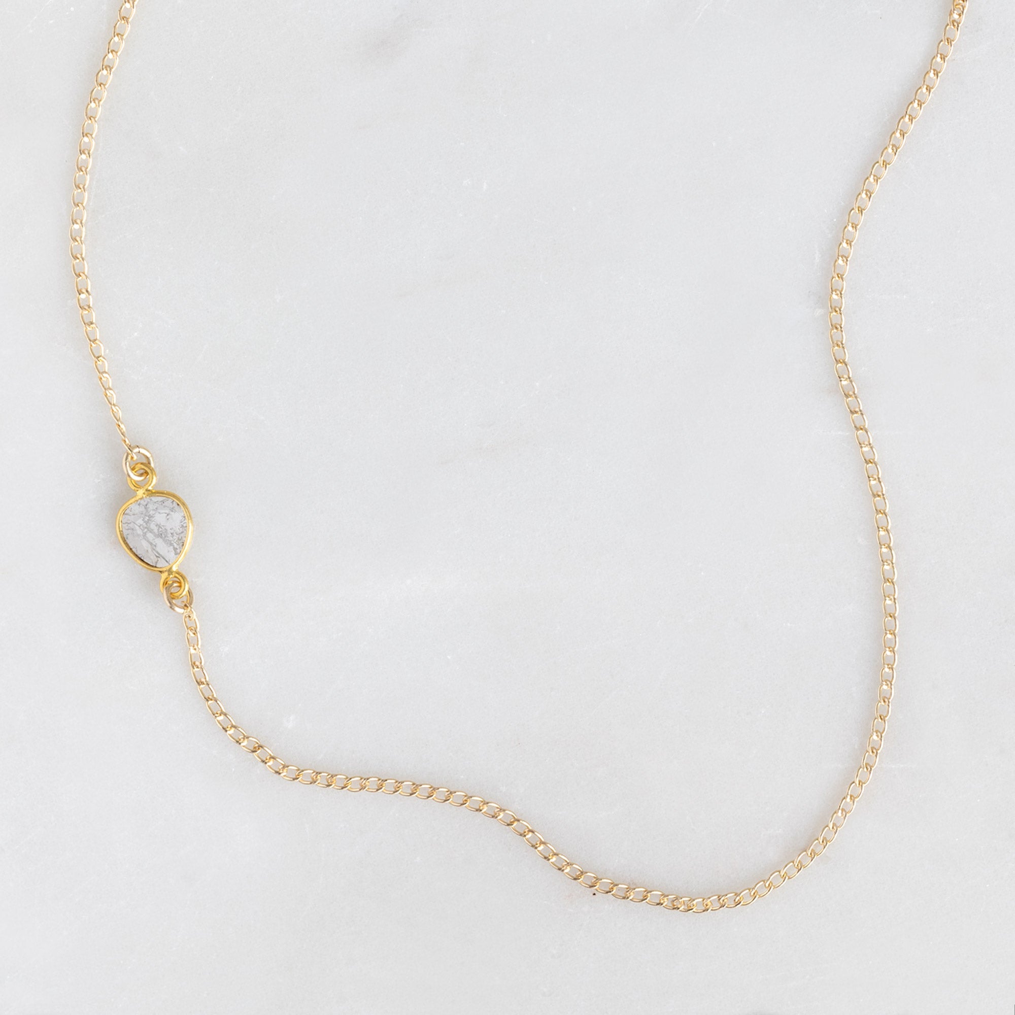 Alexis Russell Necklaces The Asymmetrical Salt and Pepper Diamond Slice Necklace | Yellow Gold