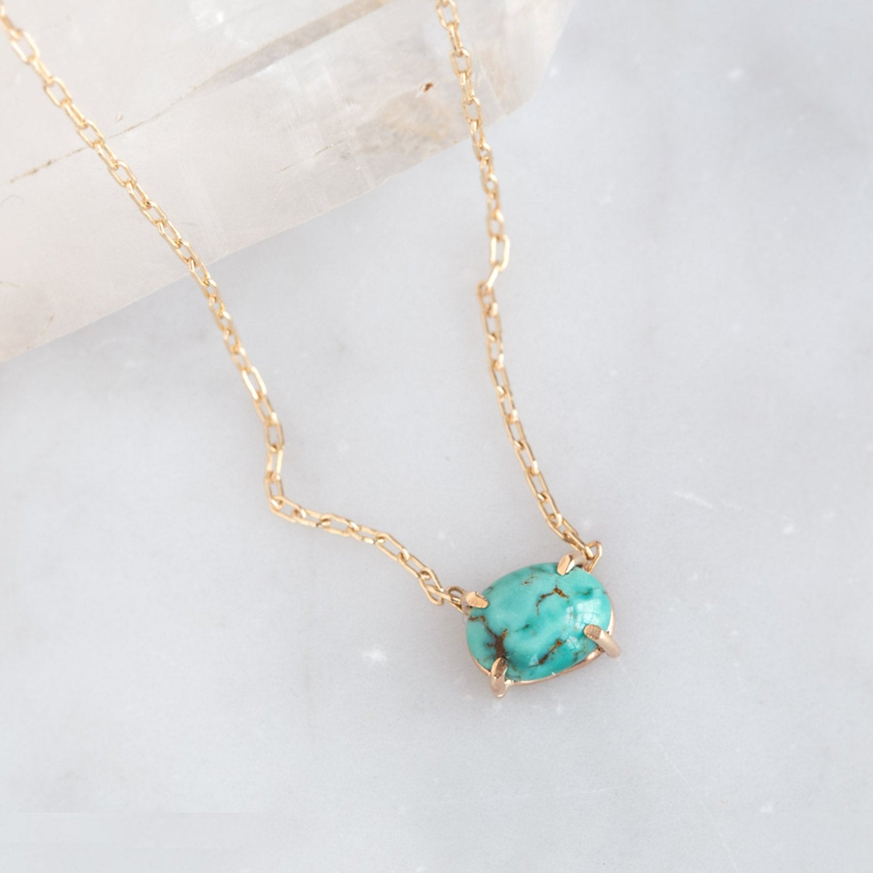 Alexis Russell Necklaces The Turquoise Necklace | Yellow, Rose or Sterling Silver