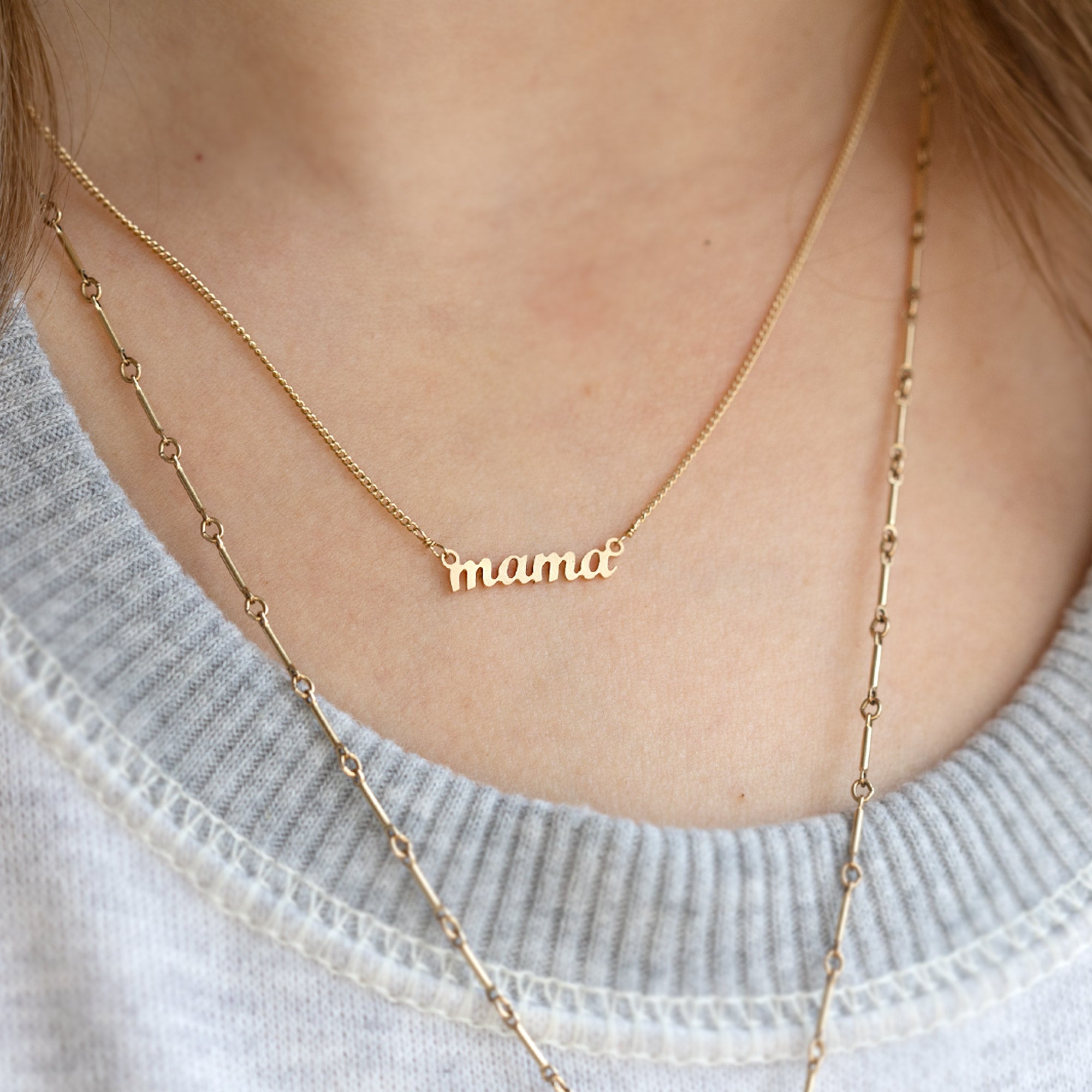 Alexis Russell Necklaces The Mama Necklace | Yellow Gold