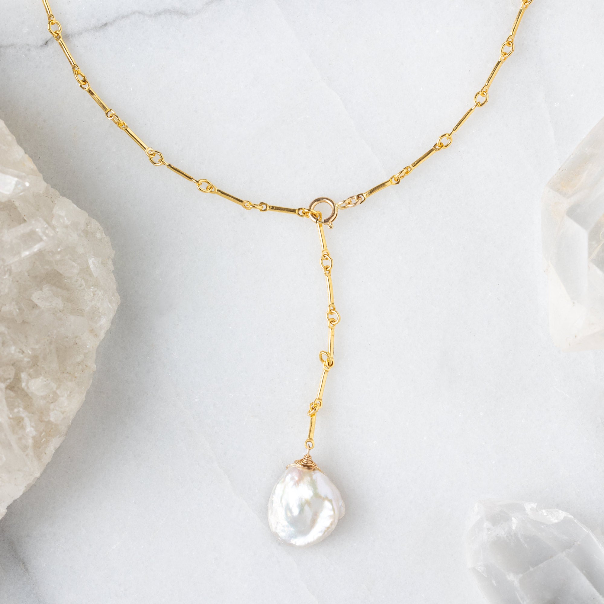 Alexis Russell Necklaces The Keshi Pearl Necklace | Yellow, Rose or Sterling Silver