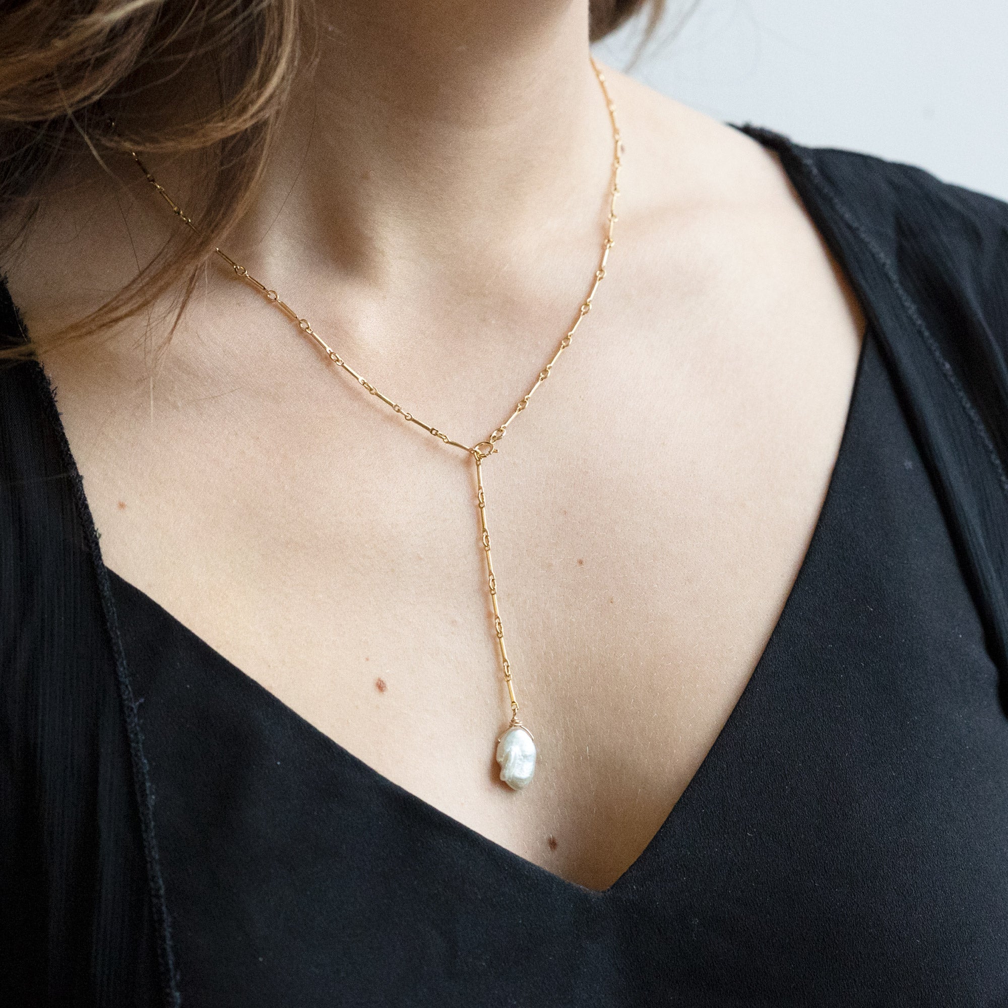 Alexis Russell Necklaces The Keshi Pearl Necklace | Yellow, Rose or Sterling Silver