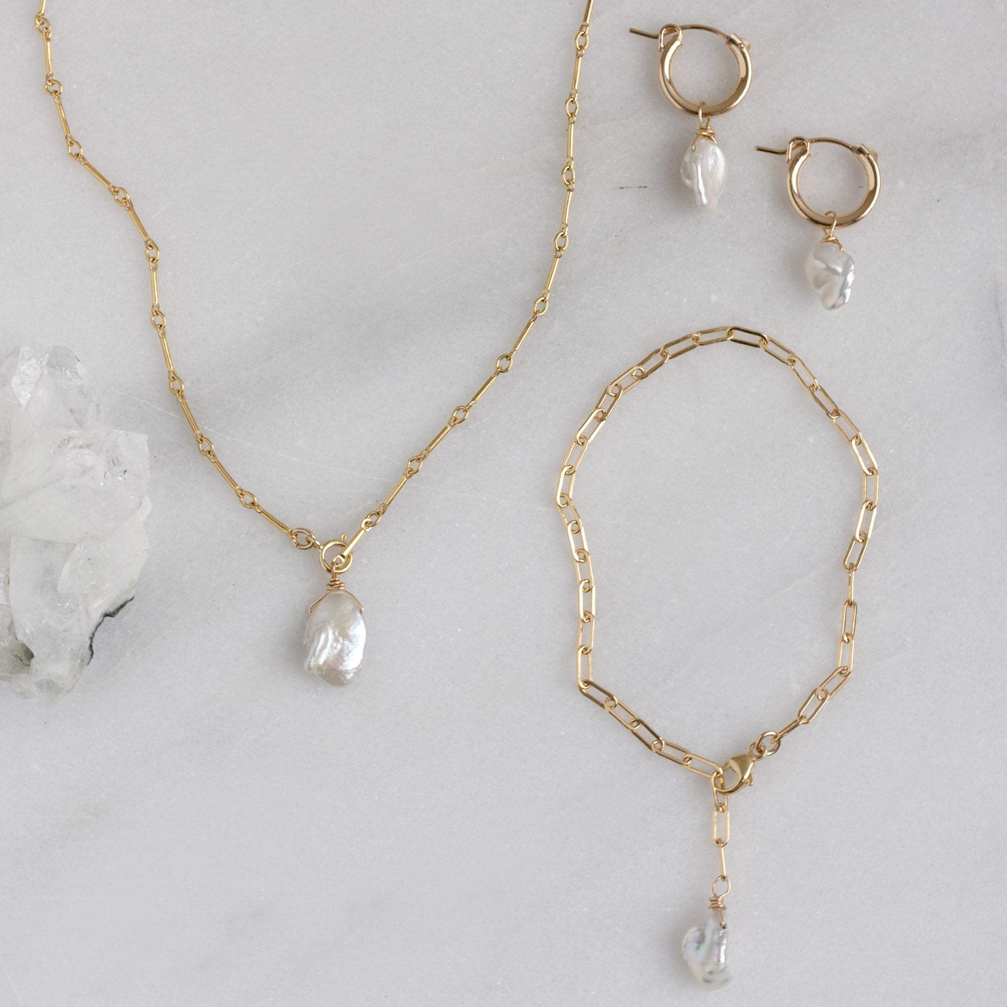 Alexis Russell Necklaces The Keshi Pearl Necklace | Yellow, Rose or Sterling Silver
