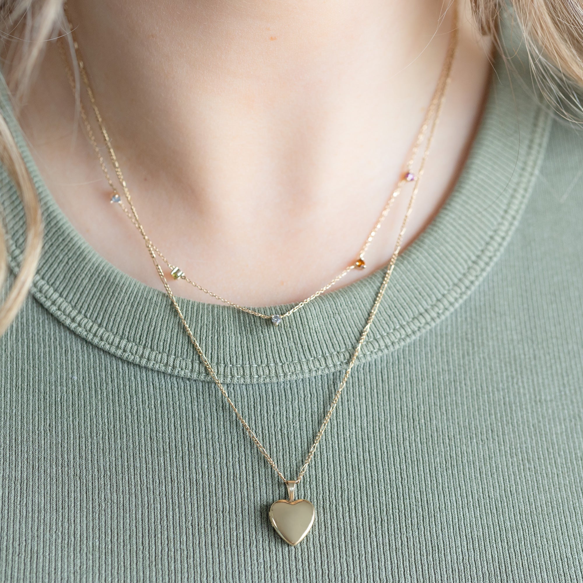 Alexis Russell Necklaces The Yellow Mini Sweetheart Locket Necklace | Yellow Gold