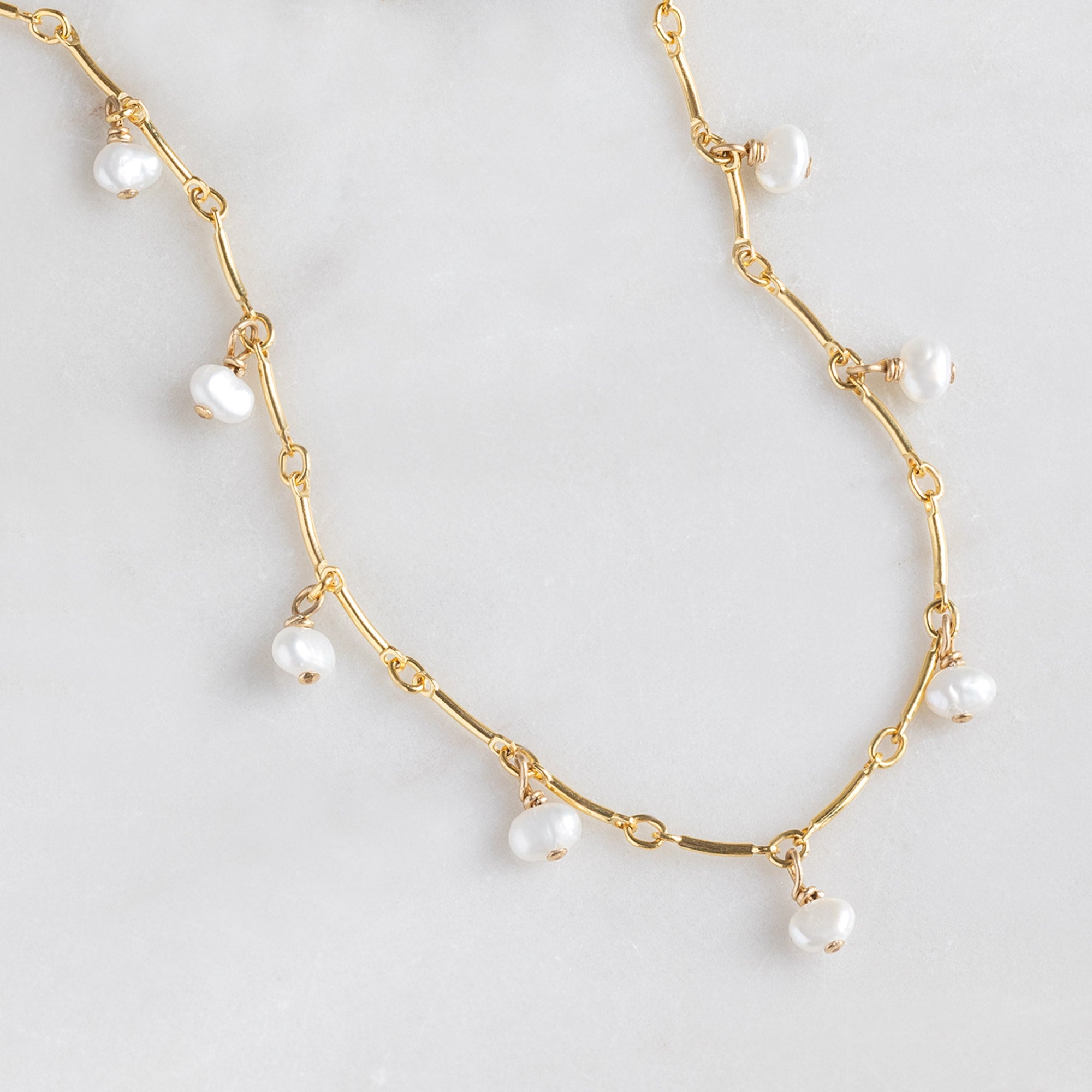 Alexis Russell Necklaces The Pearl Party Station Necklace | Yellow Gold