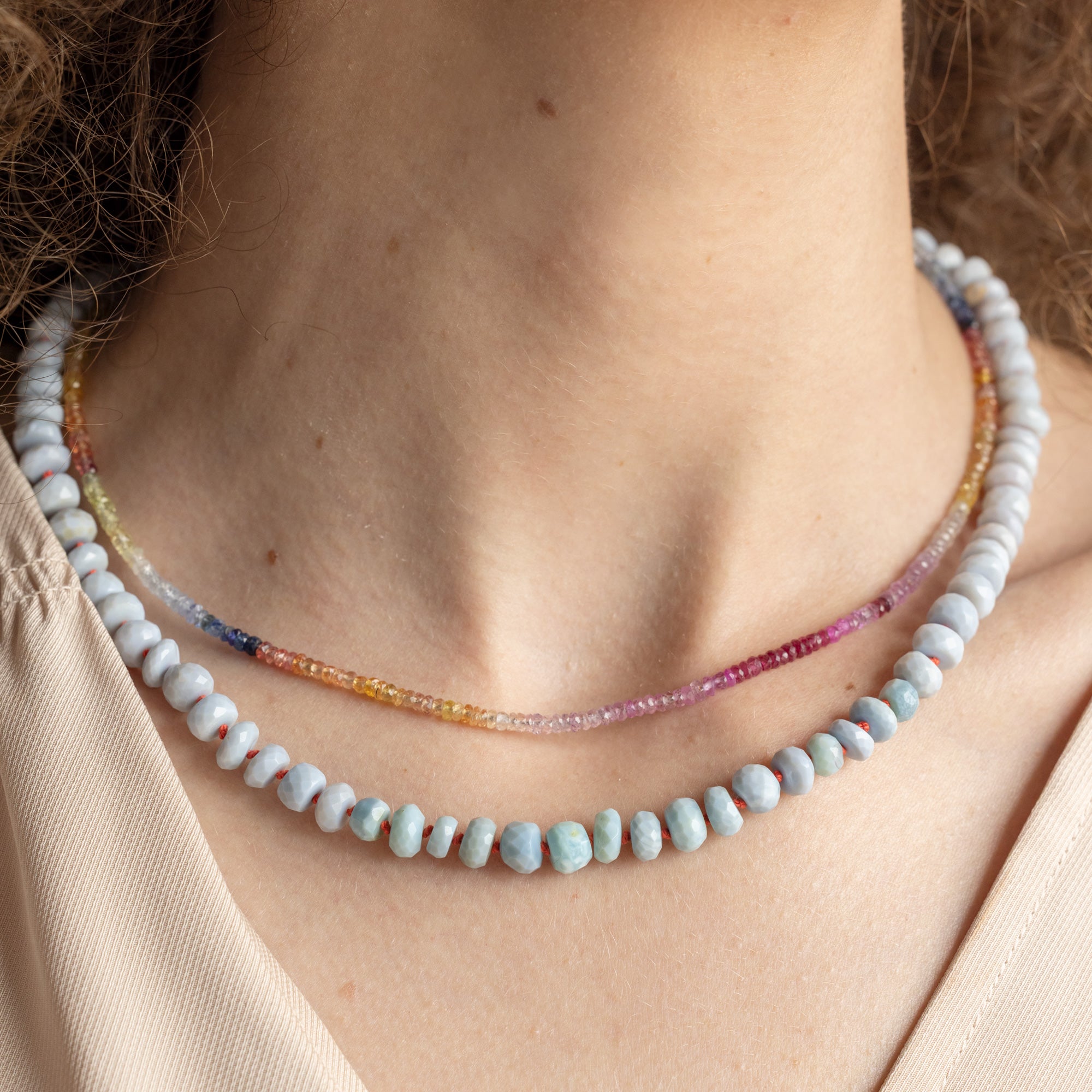Alexis Russell Necklaces Feeling Blue Beaded Blue Opal Necklace