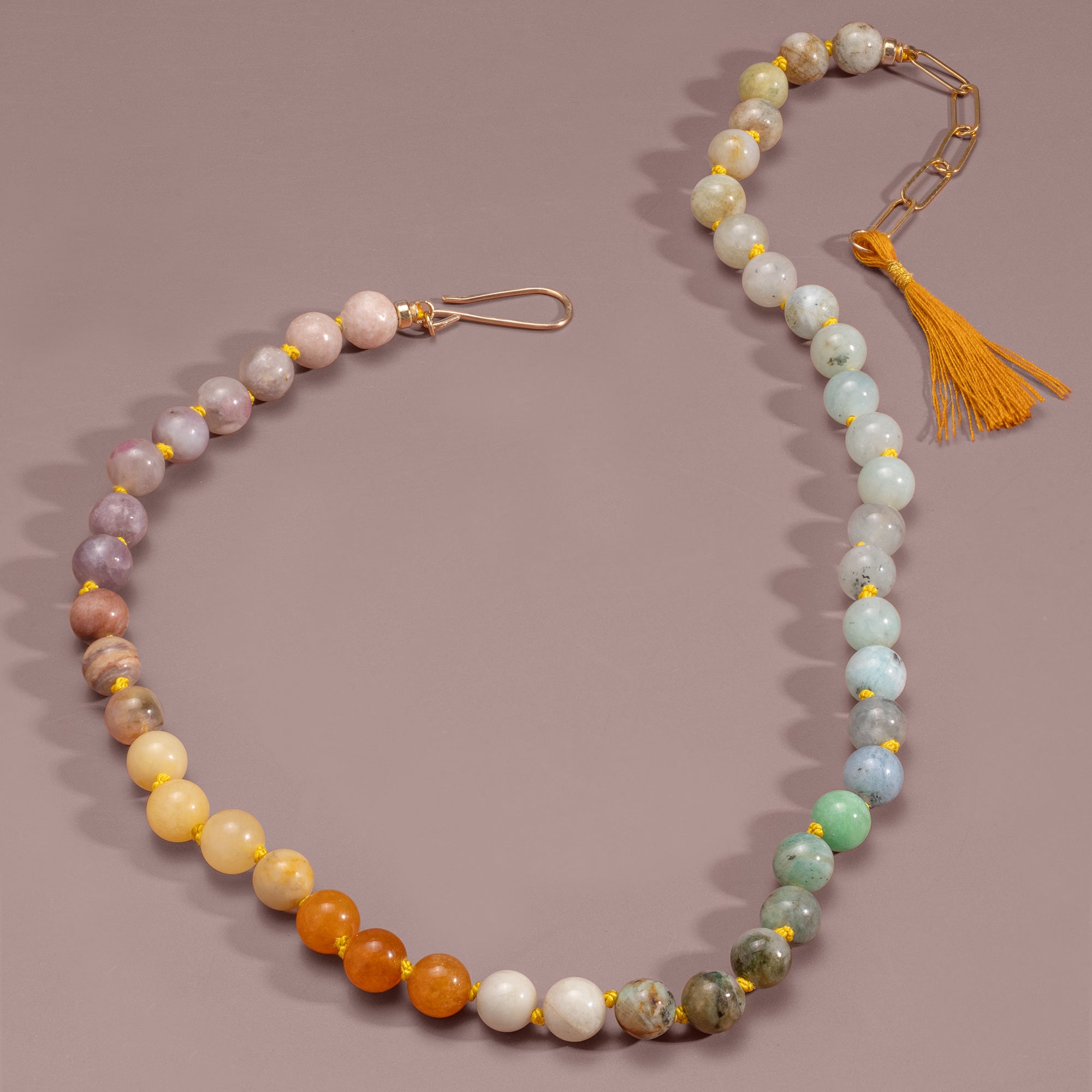 Alexis Russell Necklaces Found Objects Beaded Gemstone Necklace