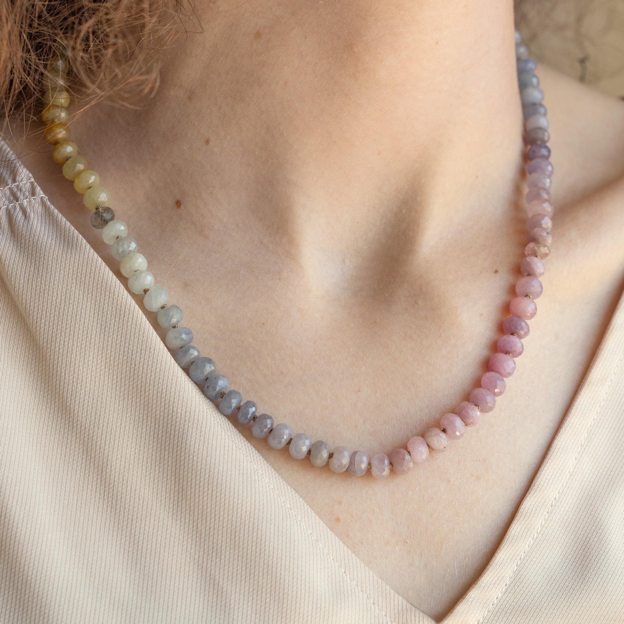 Alexis Russell Necklaces Rainbow Sapphire Candy Beaded Necklace