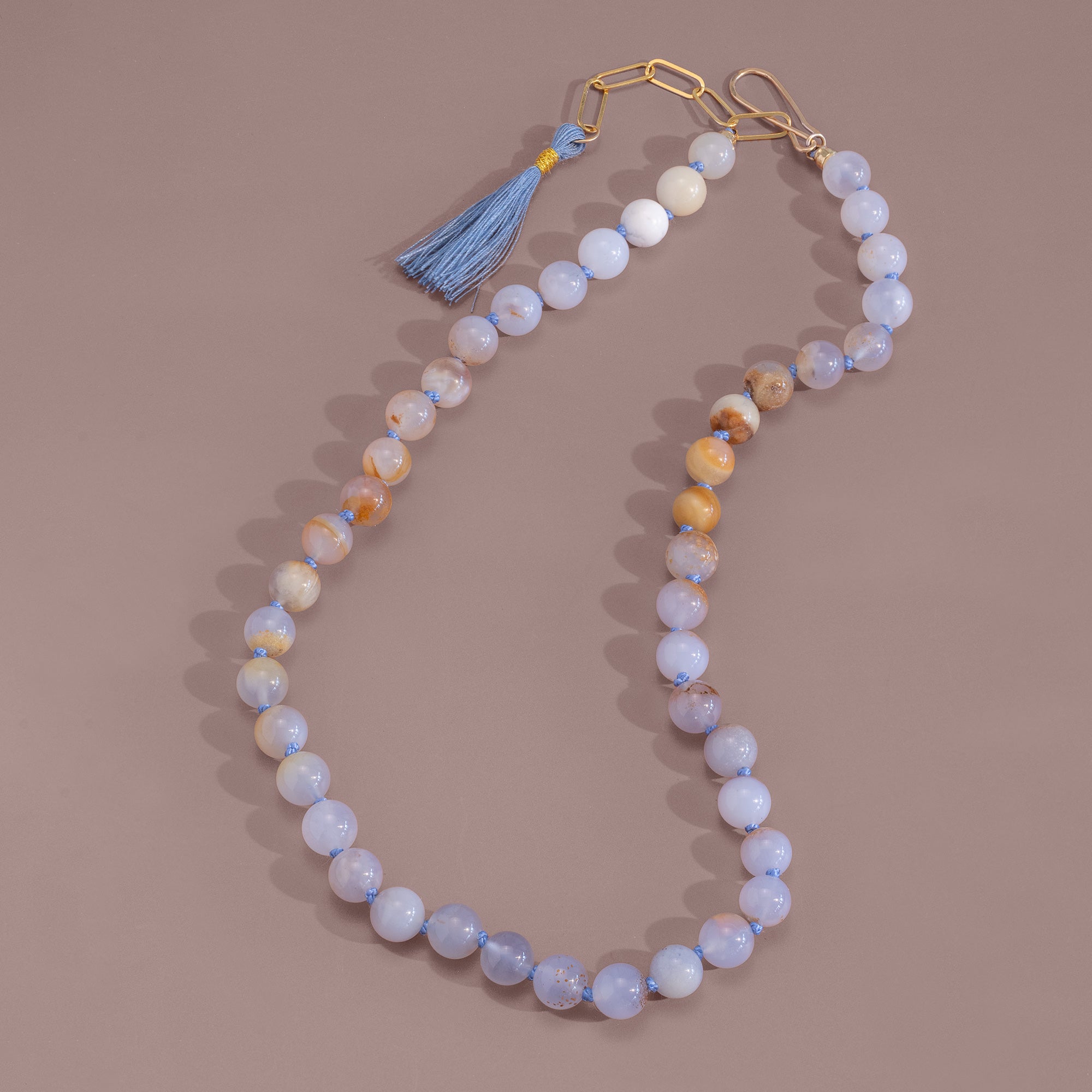 Alexis Russell Necklaces Beach Day Beaded Chalcedony Necklace