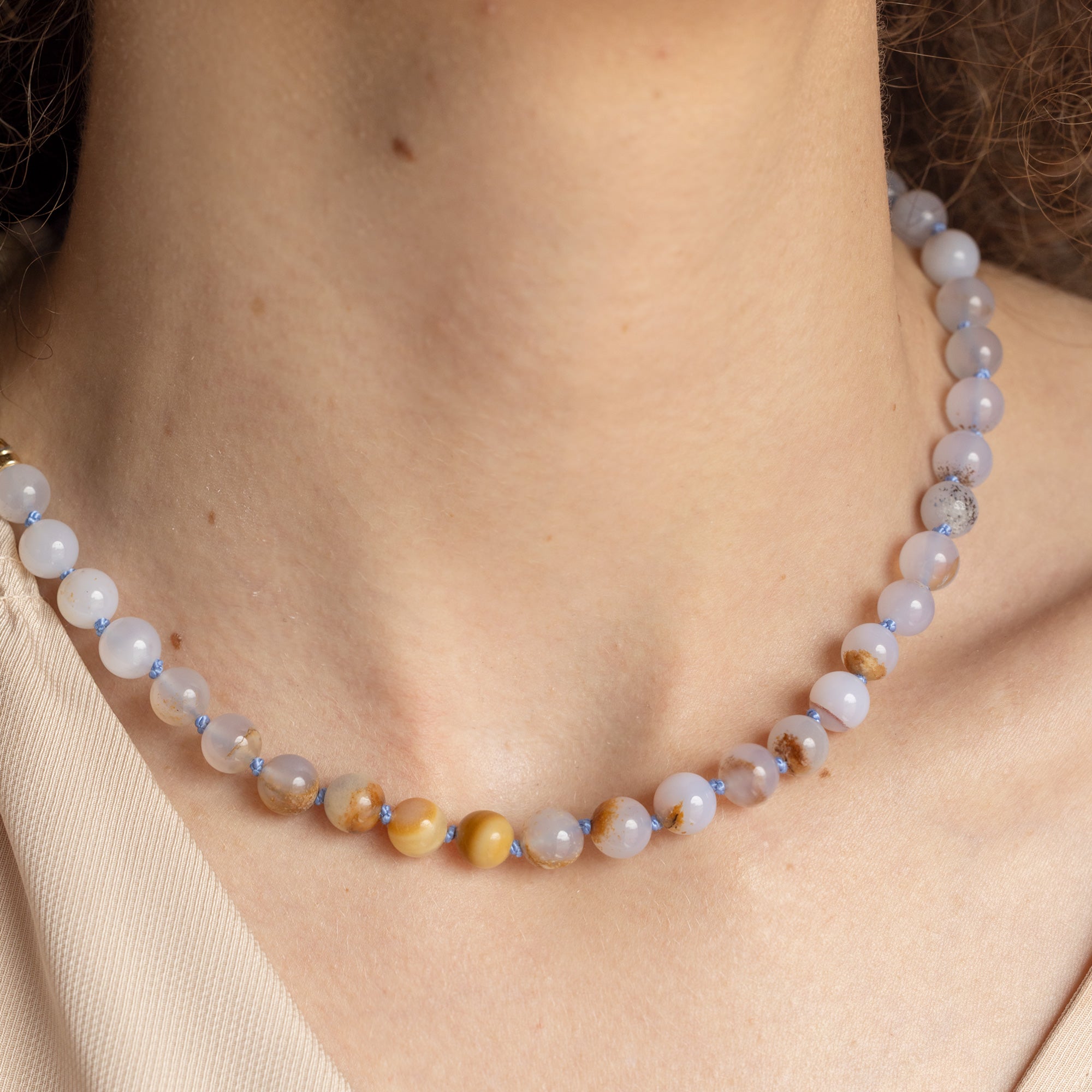 Alexis Russell Necklaces Beach Day Beaded Chalcedony Necklace