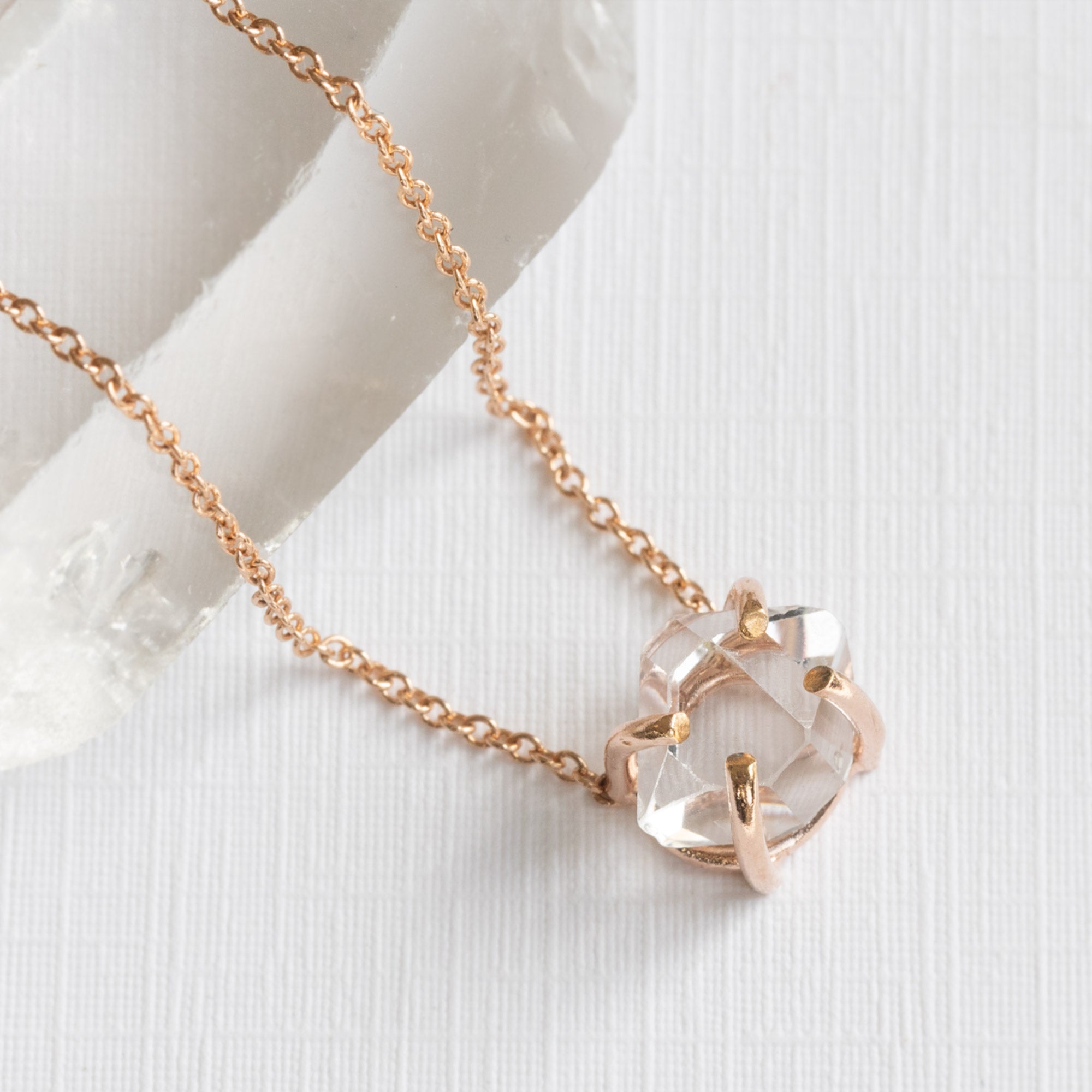 Alexis Russell Necklaces The Herkimer Diamond Necklace | Yellow, Rose or Sterling Silver