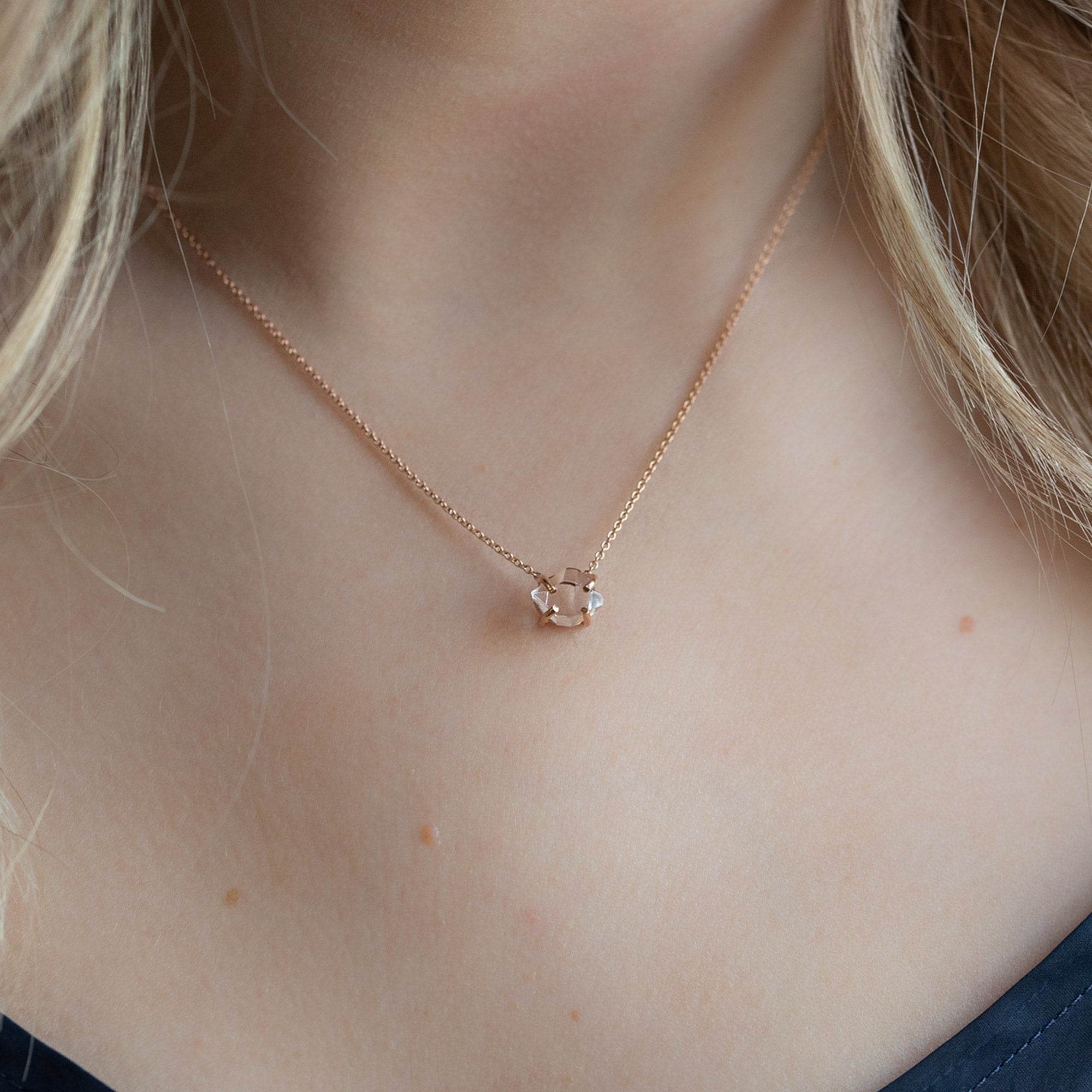 Alexis Russell Necklaces The Herkimer Diamond Necklace | Yellow, Rose or Sterling Silver