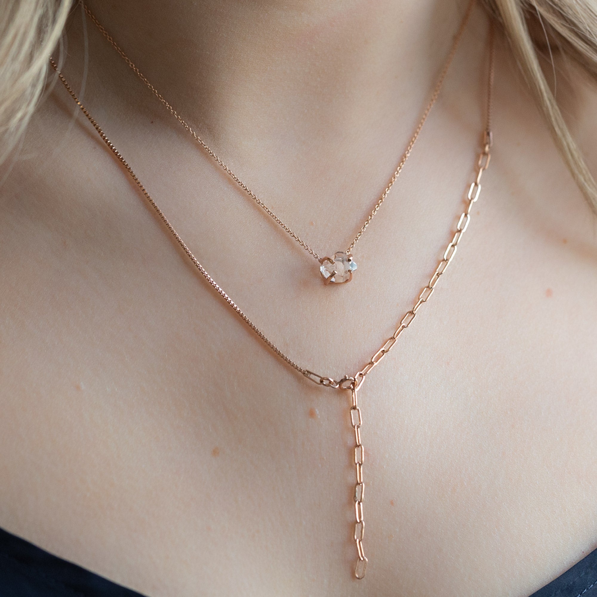 Alexis Russell Necklaces The Herkimer Diamond Necklace | Yellow, Rose or Sterling Silver