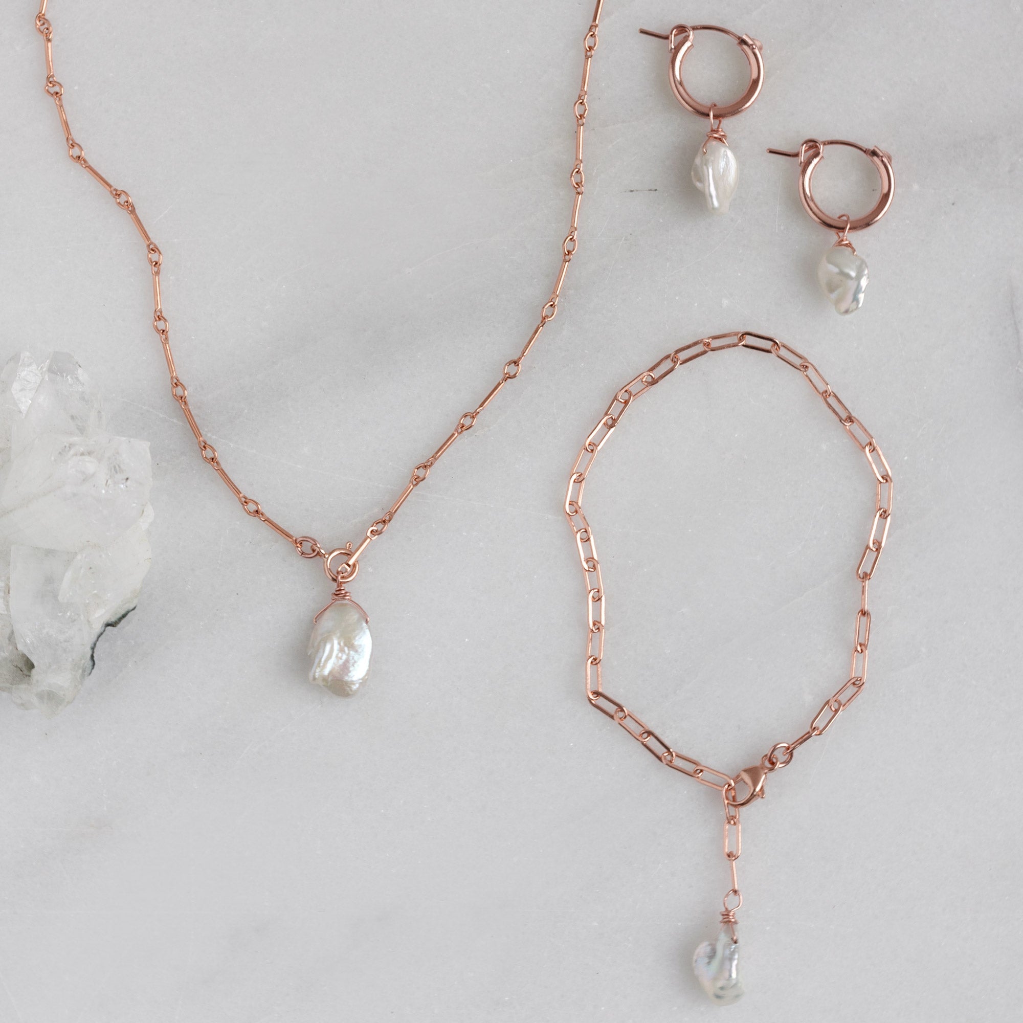Alexis Russell Necklaces The Keshi Pearl Necklace | Yellow, Rose or Sterling Silver