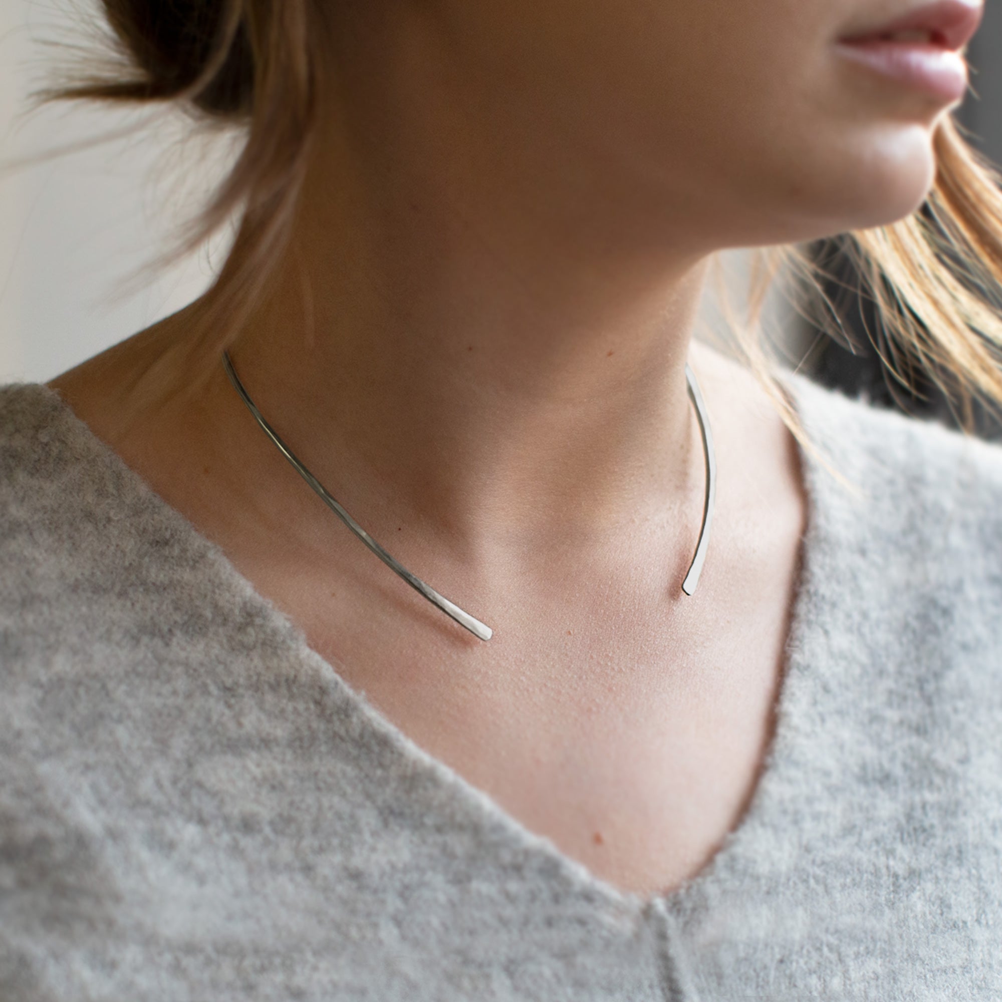 Alexis Russell Necklaces The Open Cuff Necklace | Sterling Silver