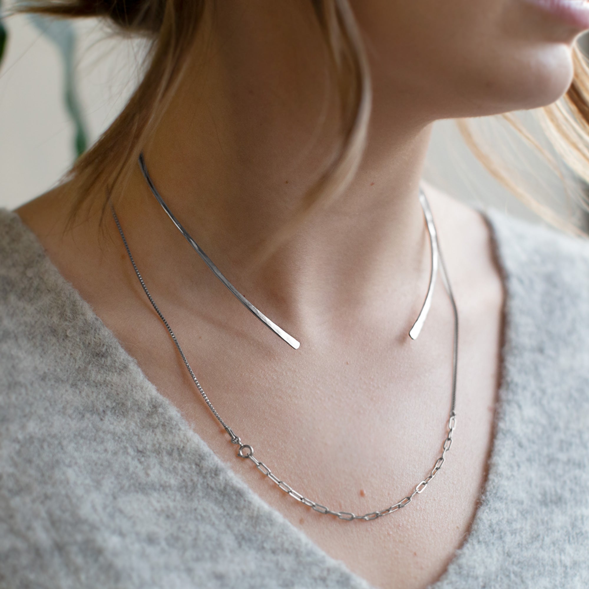 Alexis Russell Necklaces The Open Cuff Necklace | Sterling Silver