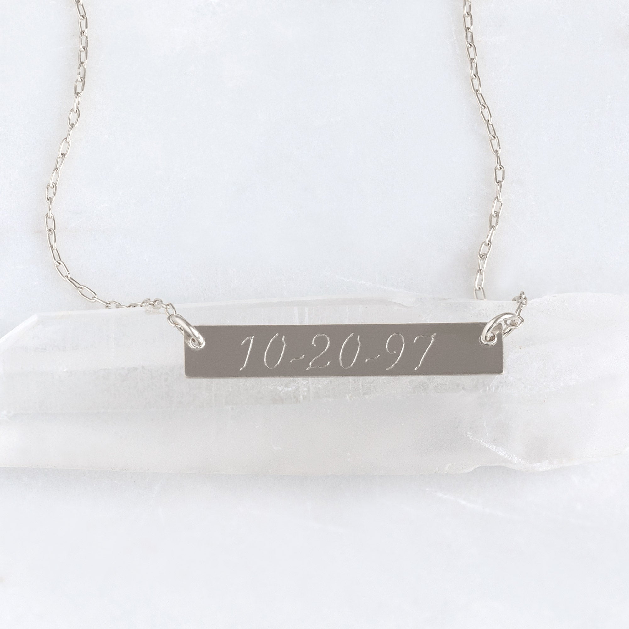 Alexis Russell Necklaces The Save the Date / Nameplate Necklace | Yellow, Rose or Sterling Silver