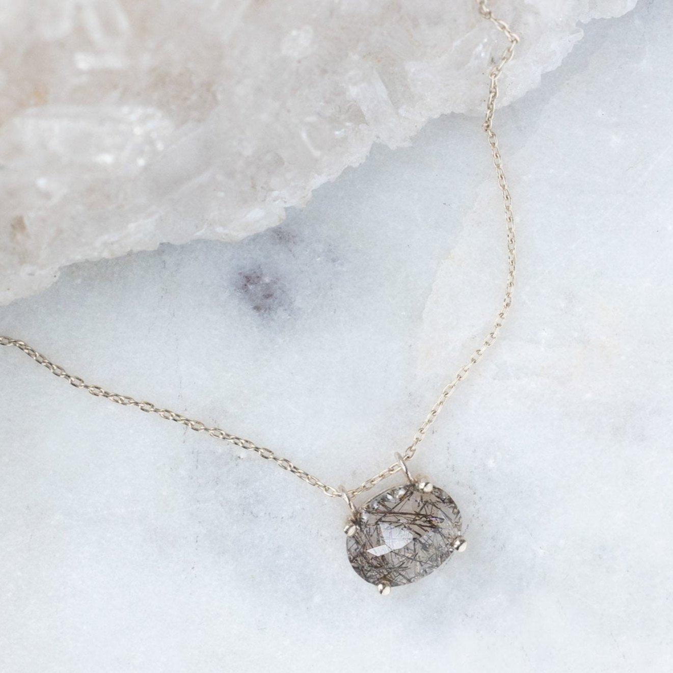Alexis Russell Necklaces The Tourmaline in Quartz Necklace | Yellow, Rose, White or Sterling Silver