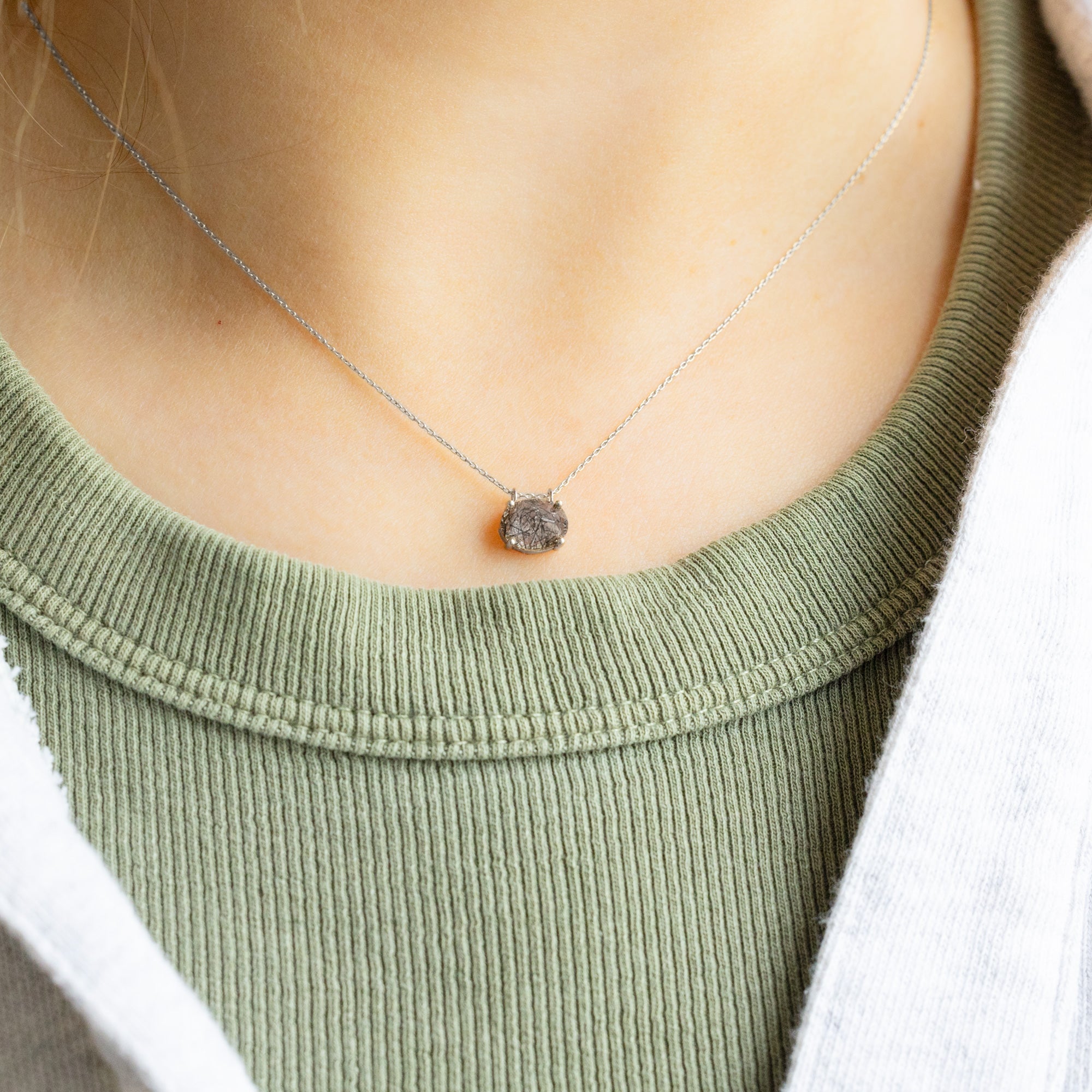 Alexis Russell Necklaces The Tourmaline in Quartz Necklace | Yellow, Rose, White or Sterling Silver