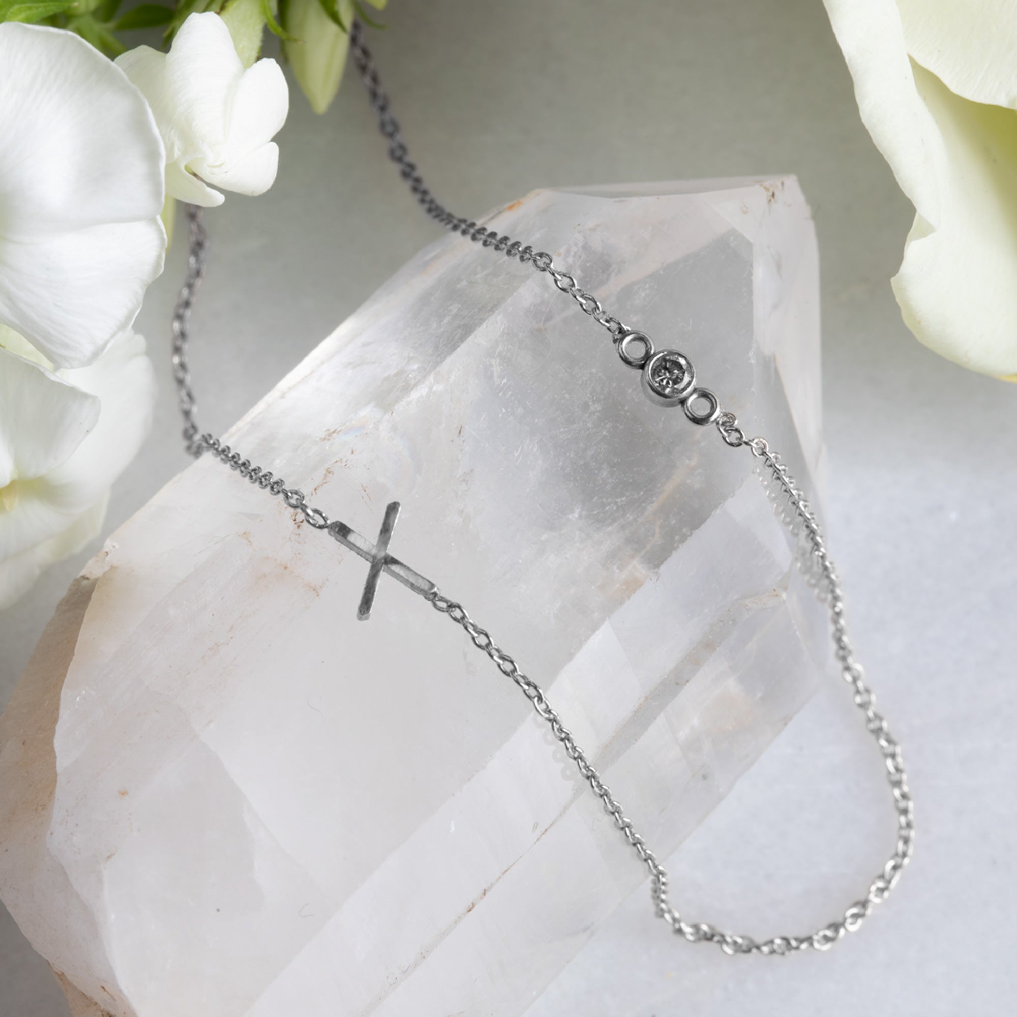 Alexis Russell Necklaces The XO' Salt and Pepper Diamond Necklace | Sterling Silver