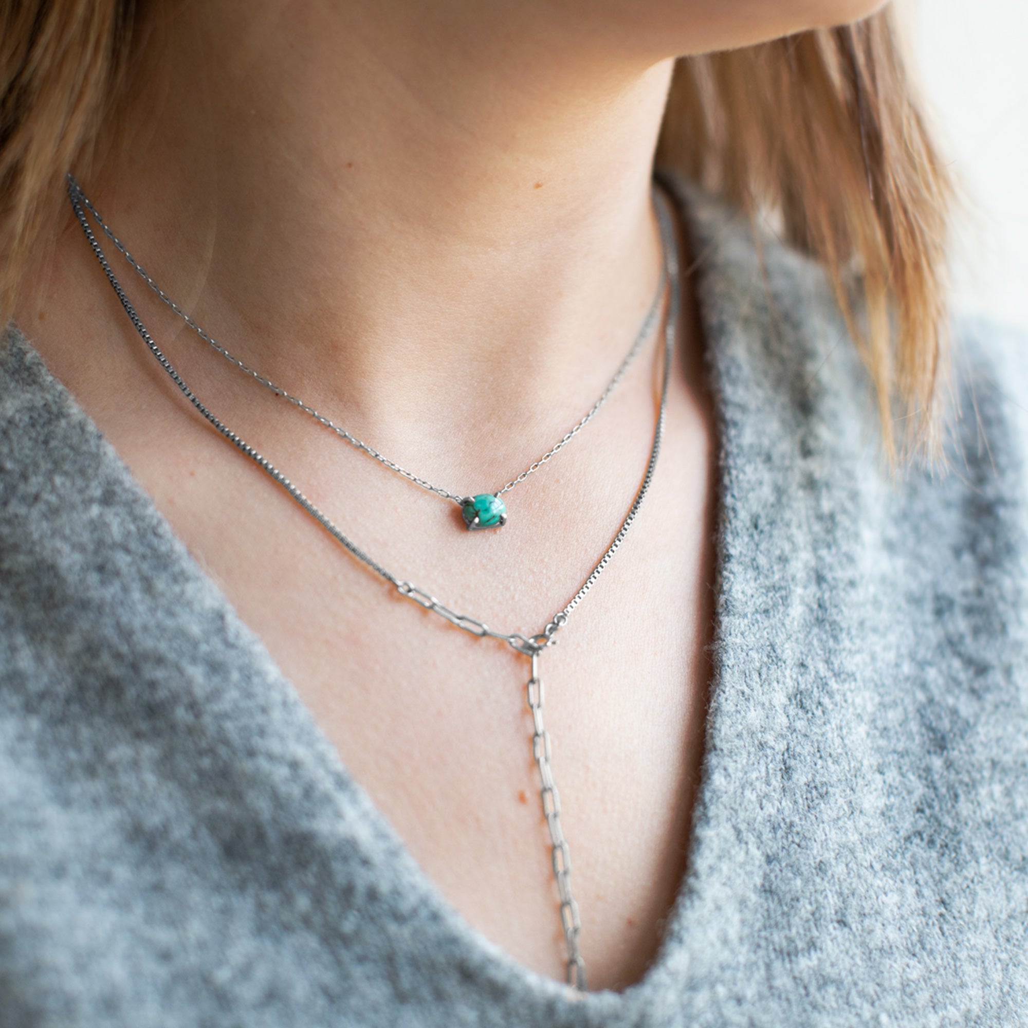 Alexis Russell Necklaces The Turquoise Necklace | Yellow, Rose or Sterling Silver