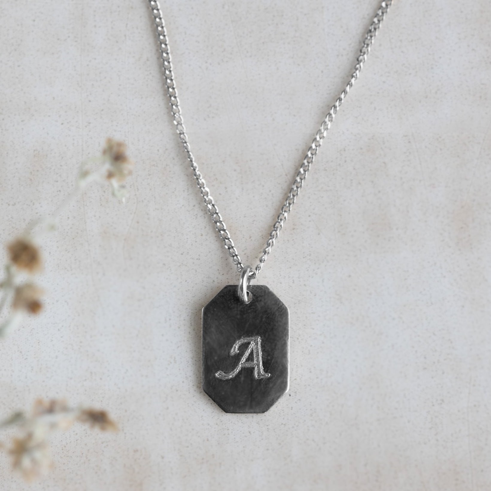 Alexis Russell Necklaces The Personalized Dog Tag Necklace | Yellow Gold or Sterling Silver