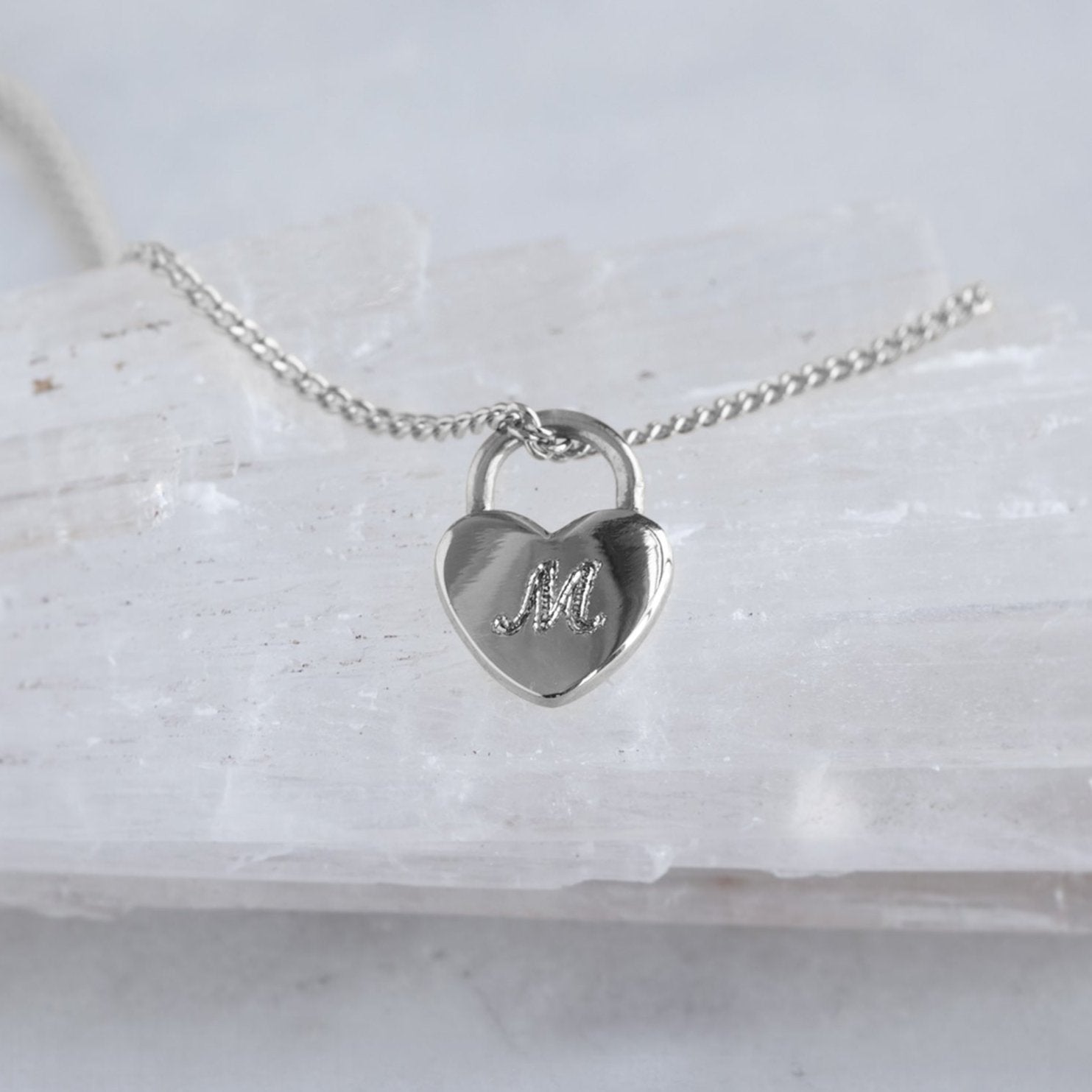 Alexis Russell Necklaces The Personalized Heart Lock Necklace | Sterling Silver