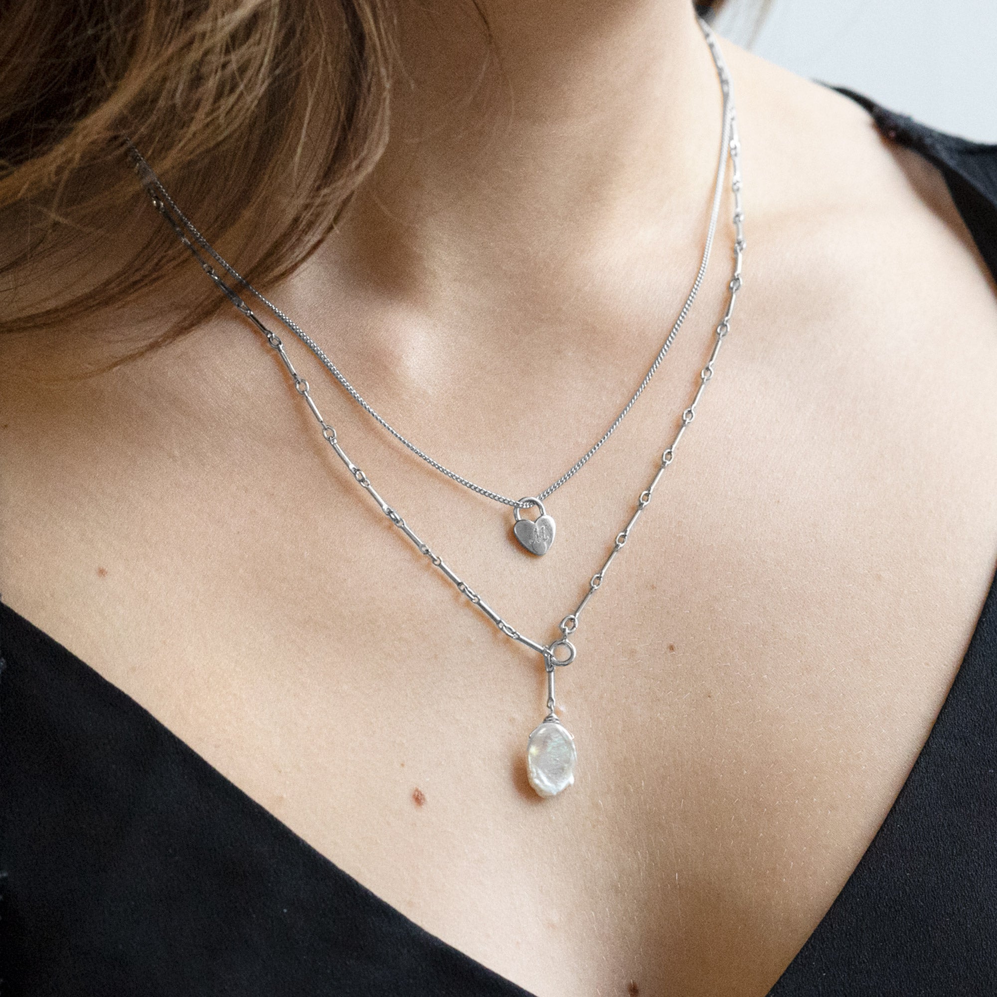 Alexis Russell Necklaces The Keshi Pearl Necklace | Sterling Silver