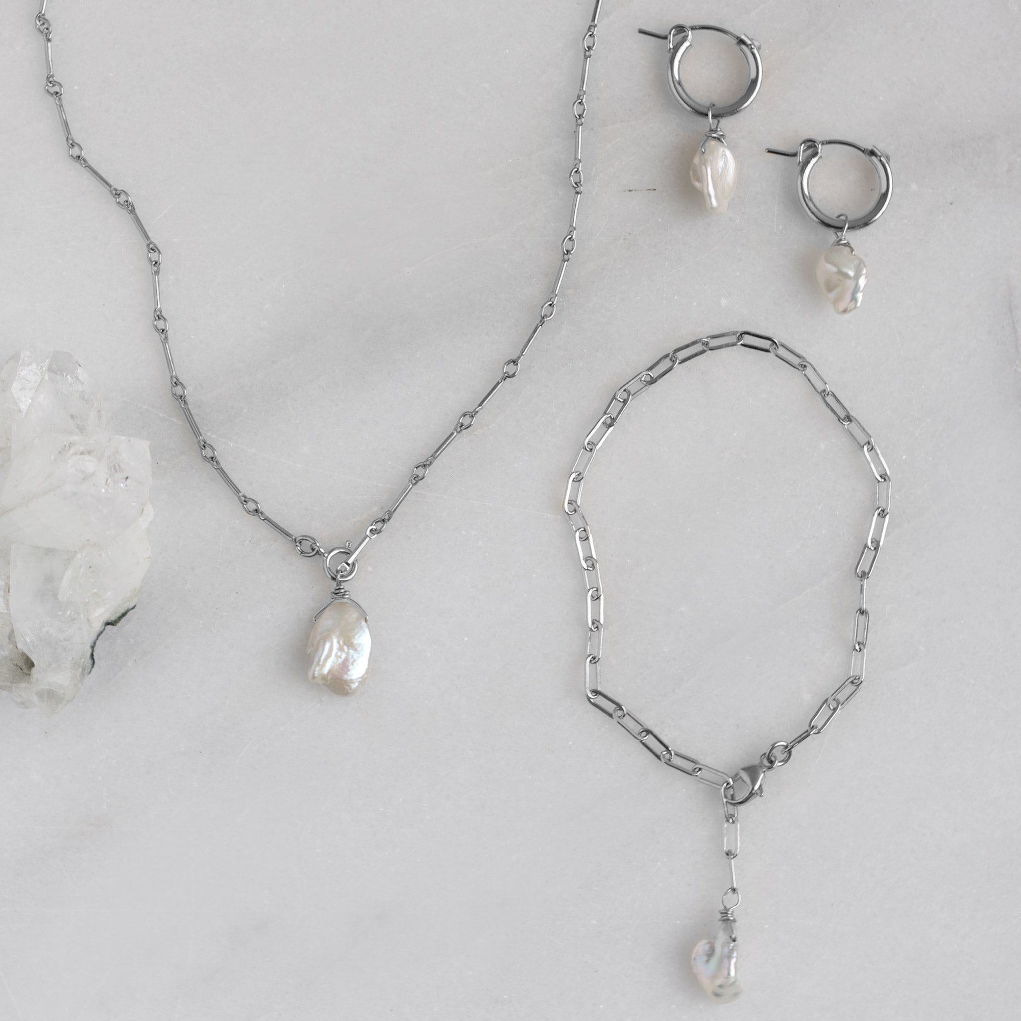 Alexis Russell Necklaces The Keshi Pearl Necklace | Sterling Silver
