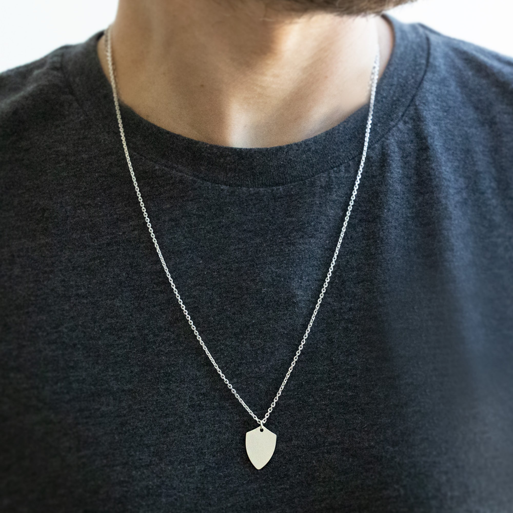 Alexis Russell Necklaces The Personalized Shield Pendant Necklace | Sterling Silver