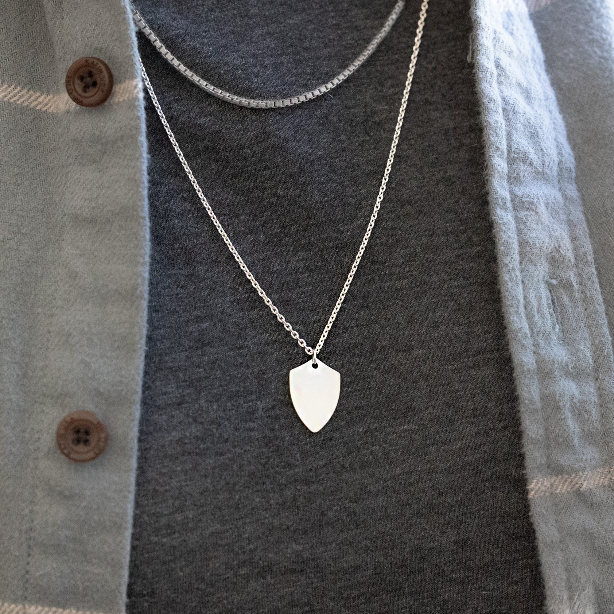 Alexis Russell Necklaces The Personalized Shield Pendant Necklace | Sterling Silver