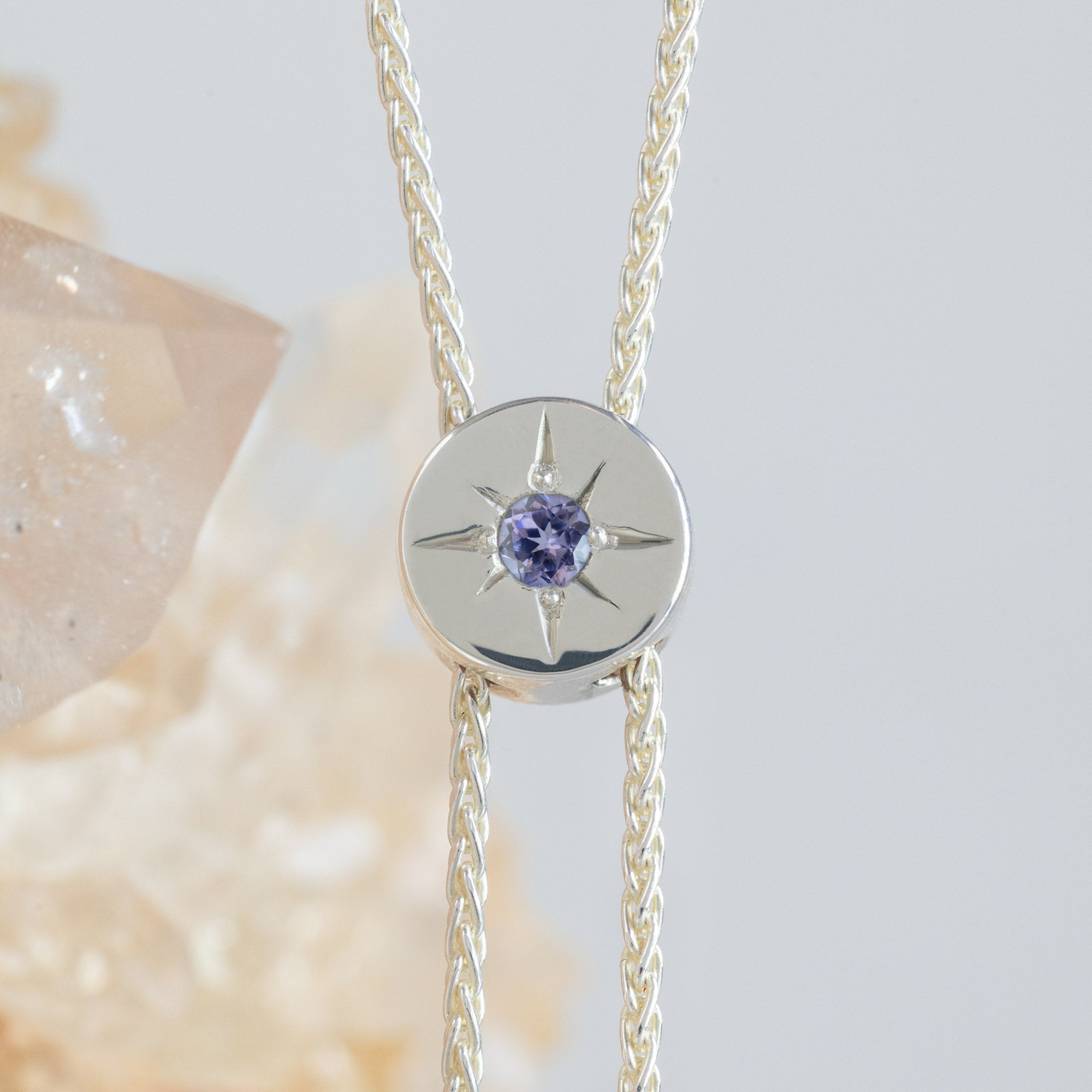 Alexis Russell  Necklaces The Tanzanite Birthstone Bolo Lariat in Sterling Silver