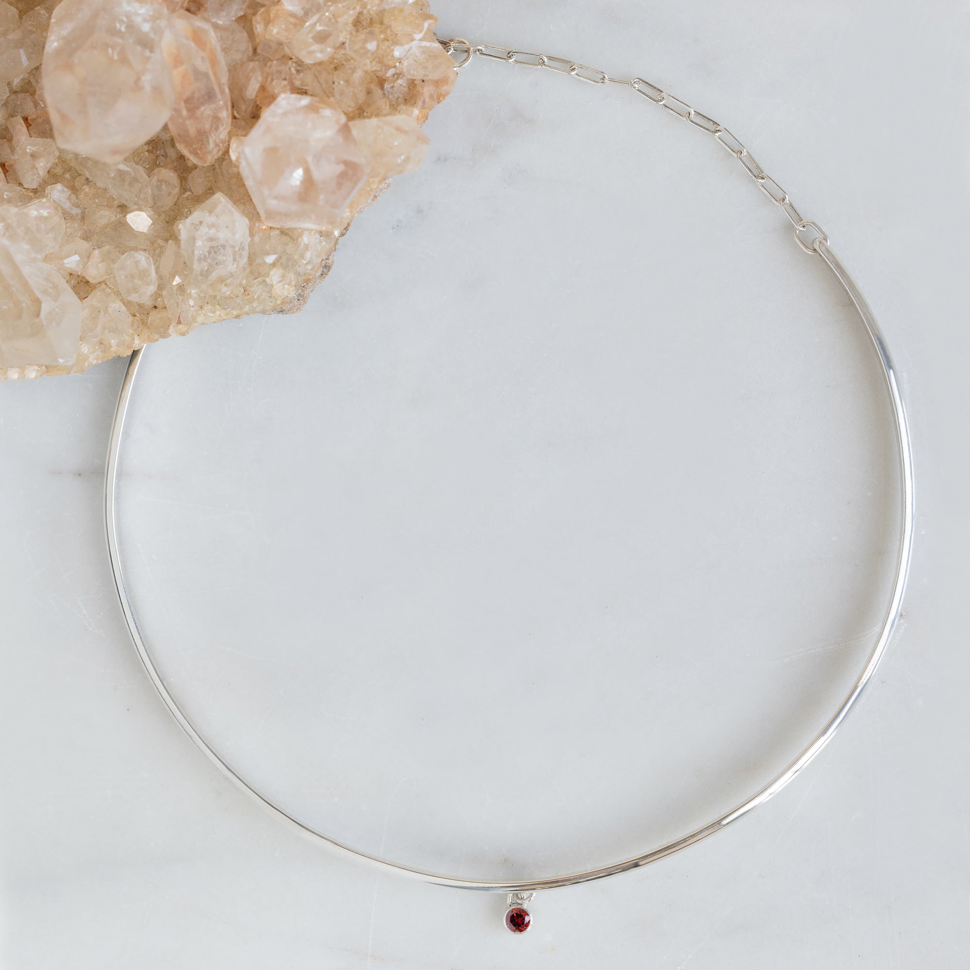 Alexis Russell  Necklaces The Birthstone Neck Cuff | Sterling Silver