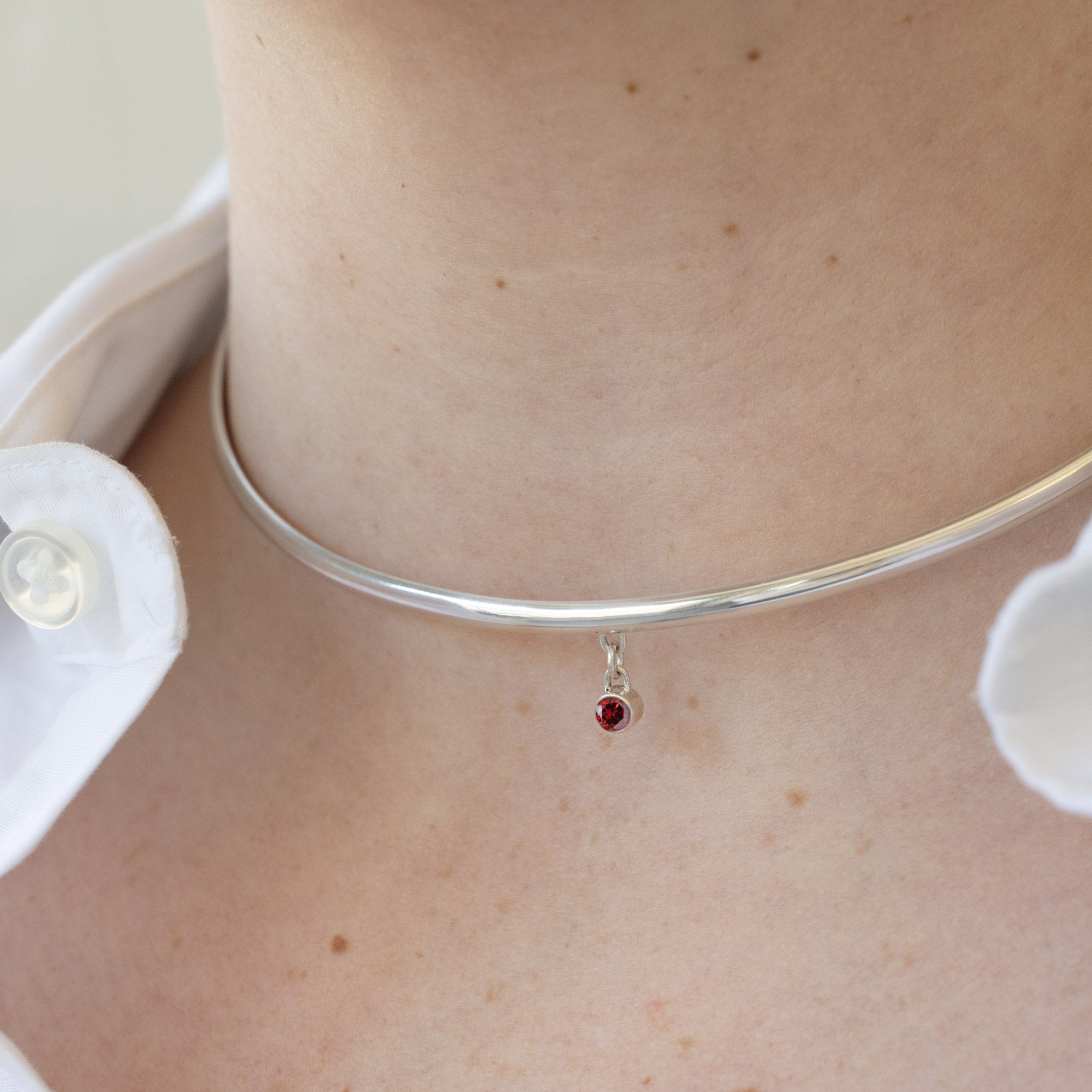 Alexis Russell  Necklaces The Birthstone Neck Cuff | Sterling Silver