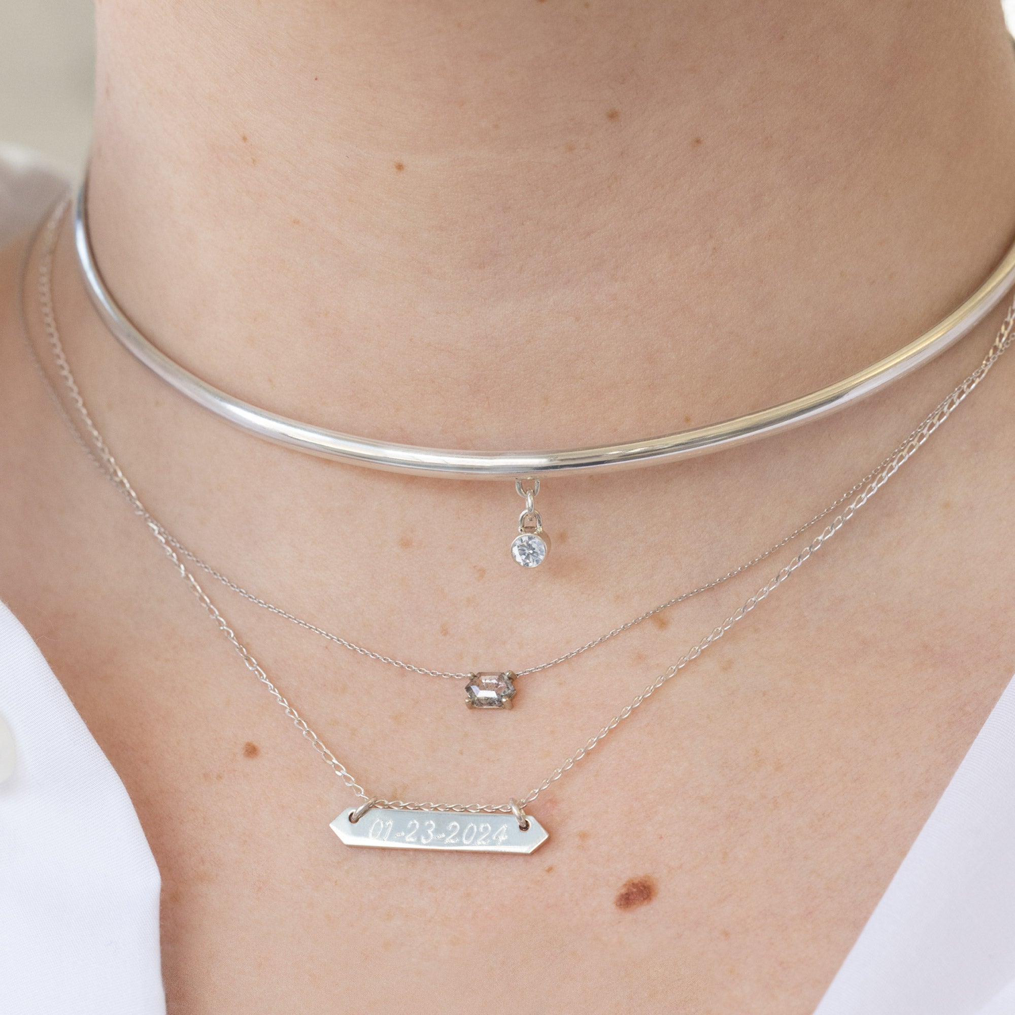 Alexis Russell  Necklaces The Birthstone Neck Cuff | Sterling Silver